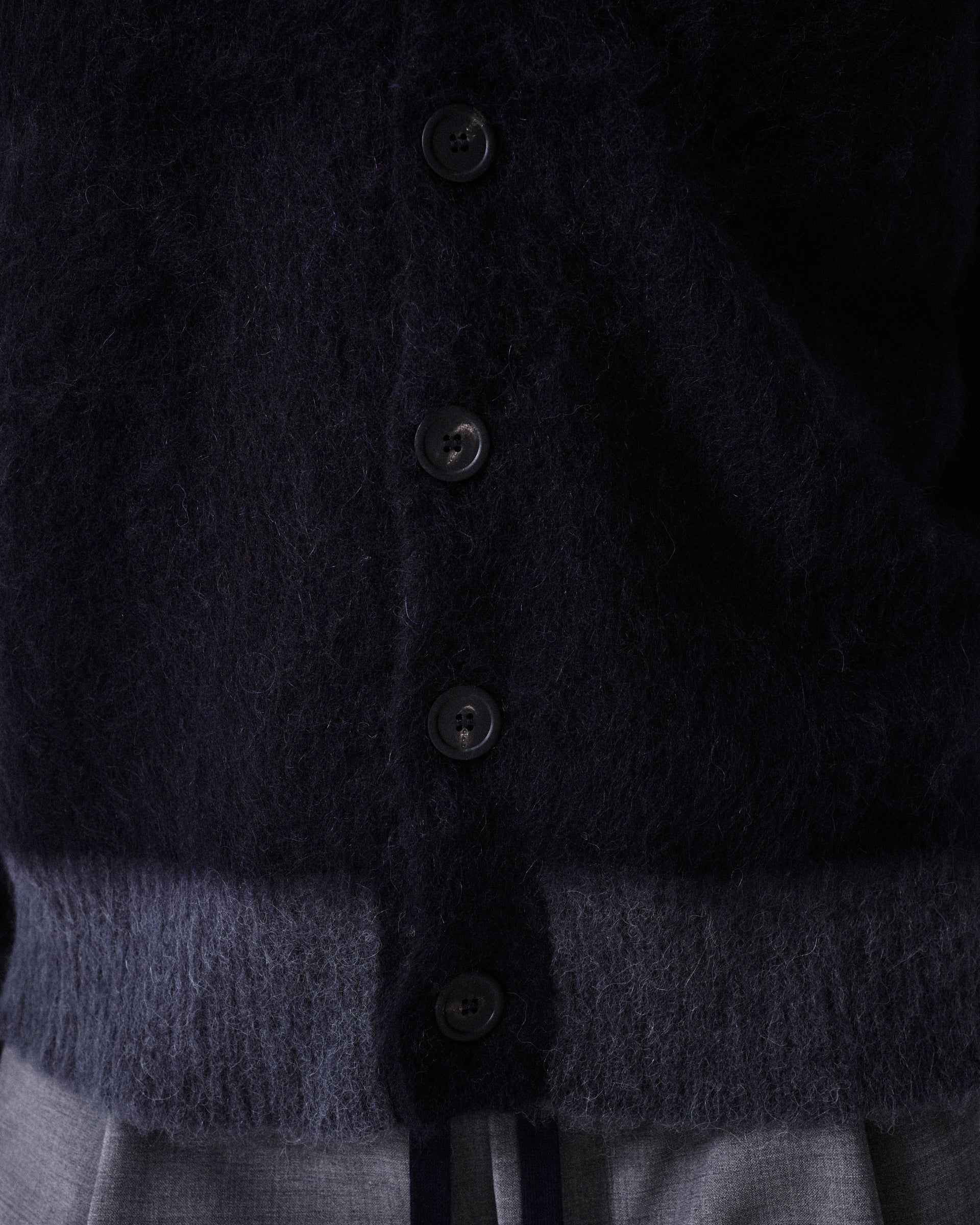 Cardigan Maglia Alpaca Garzato M/ L - NAVY