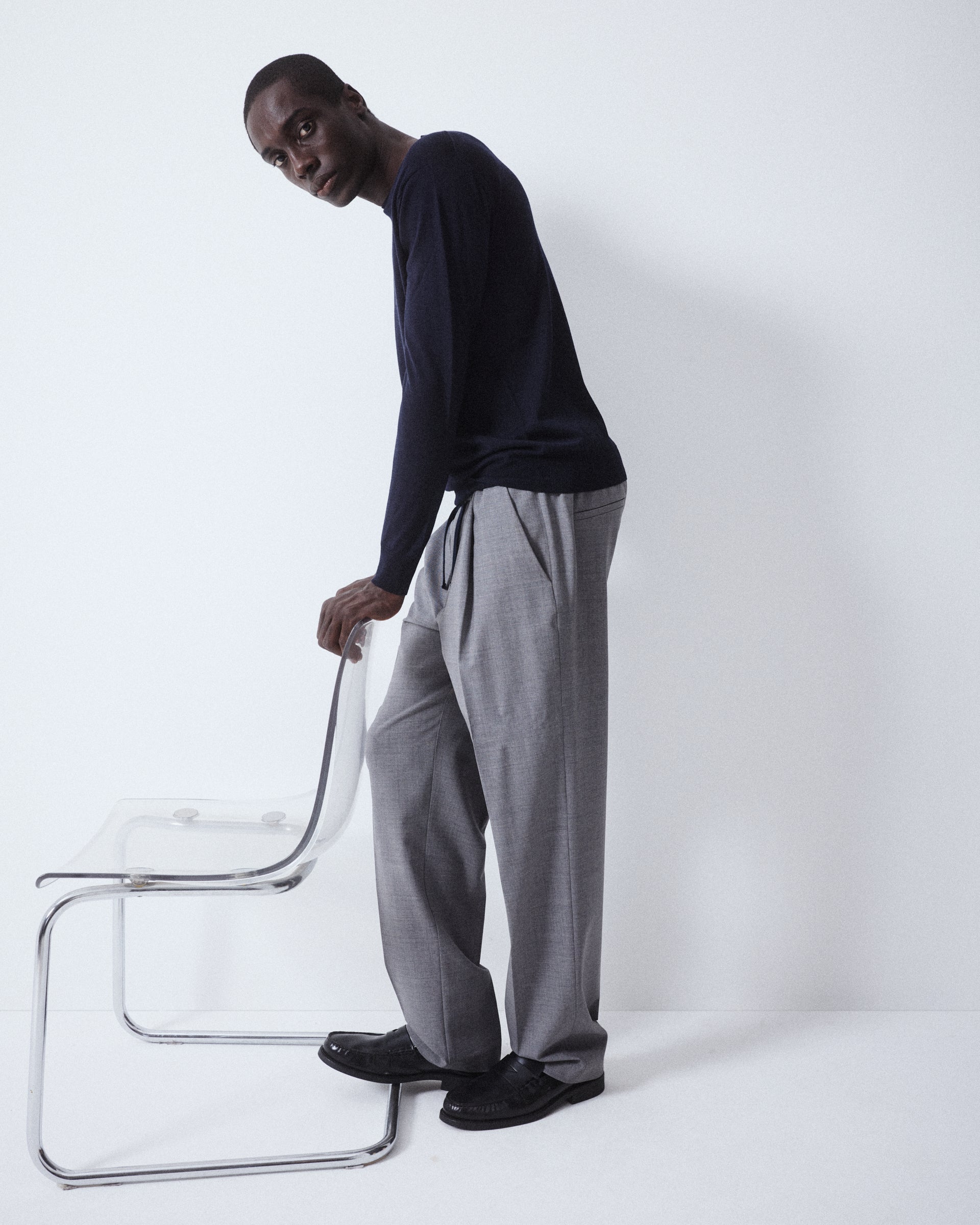 Maglia Girocollo Lana Cashmere Seta M/ L - NAVY