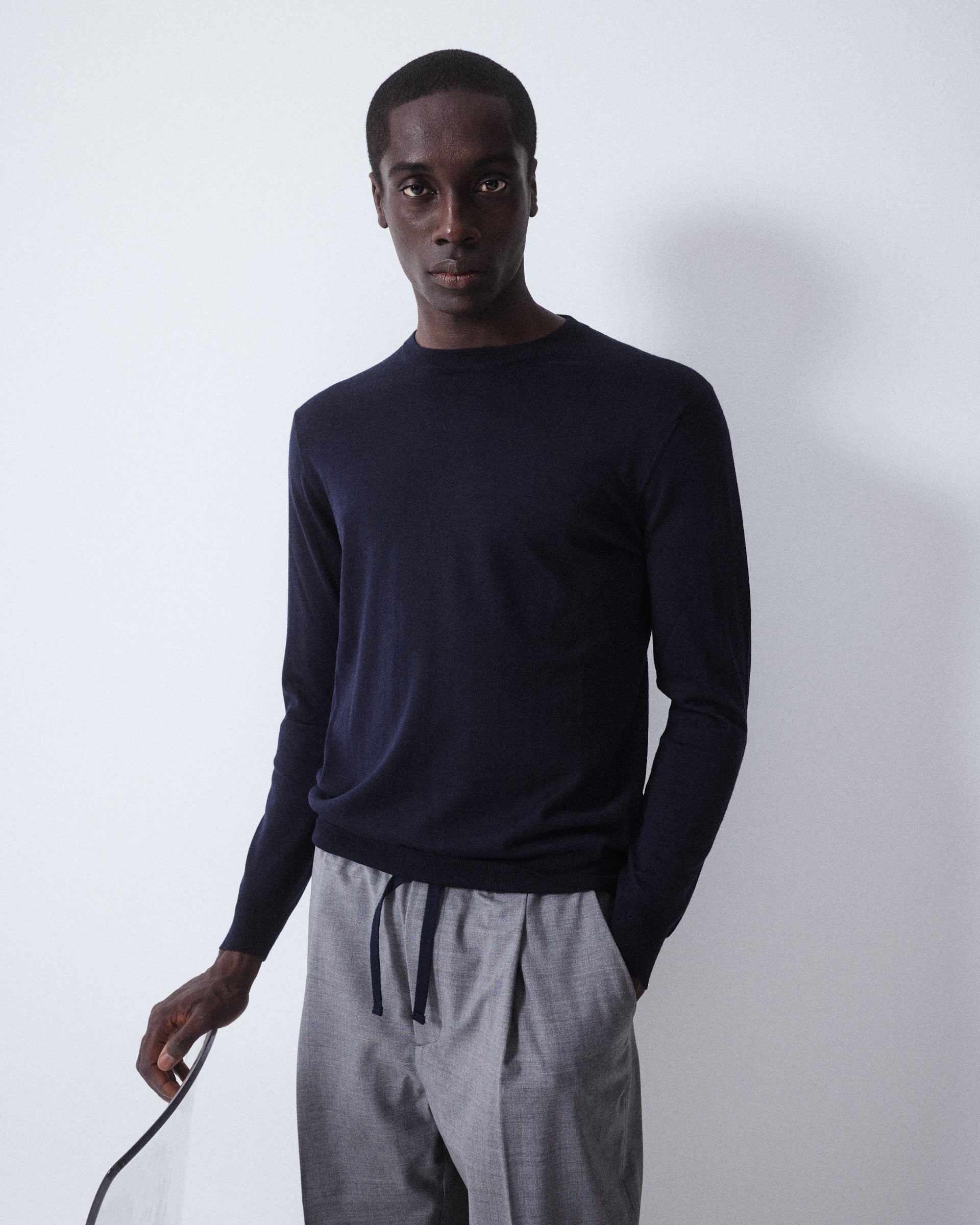 Maglia Girocollo Lana Cashmere Seta M/ L - NAVY