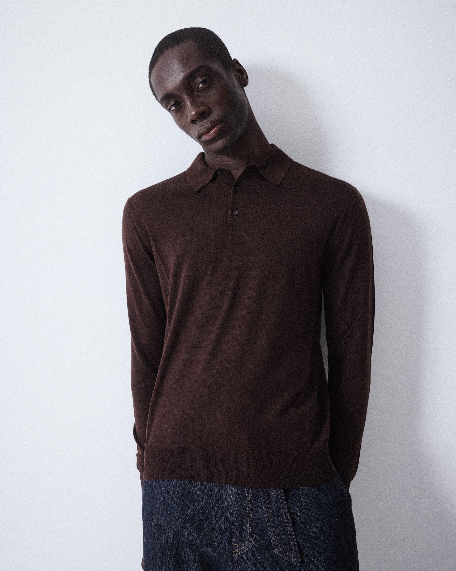 Polo Maglia Lana Cashmere Seta M/ L - MORO