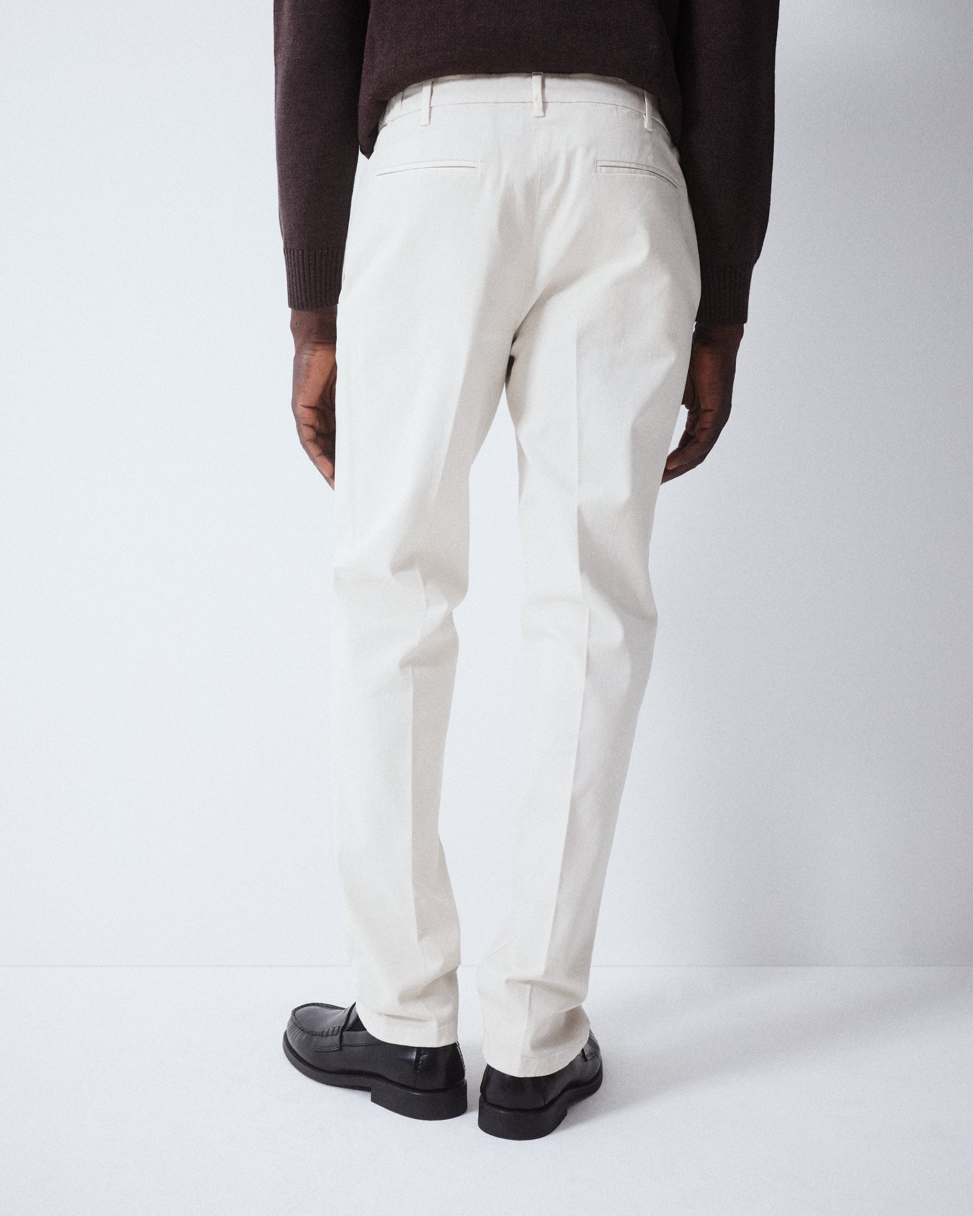 Pantalone chino Dumbo in gabardine di cotone stretch con coulisse. - Beige