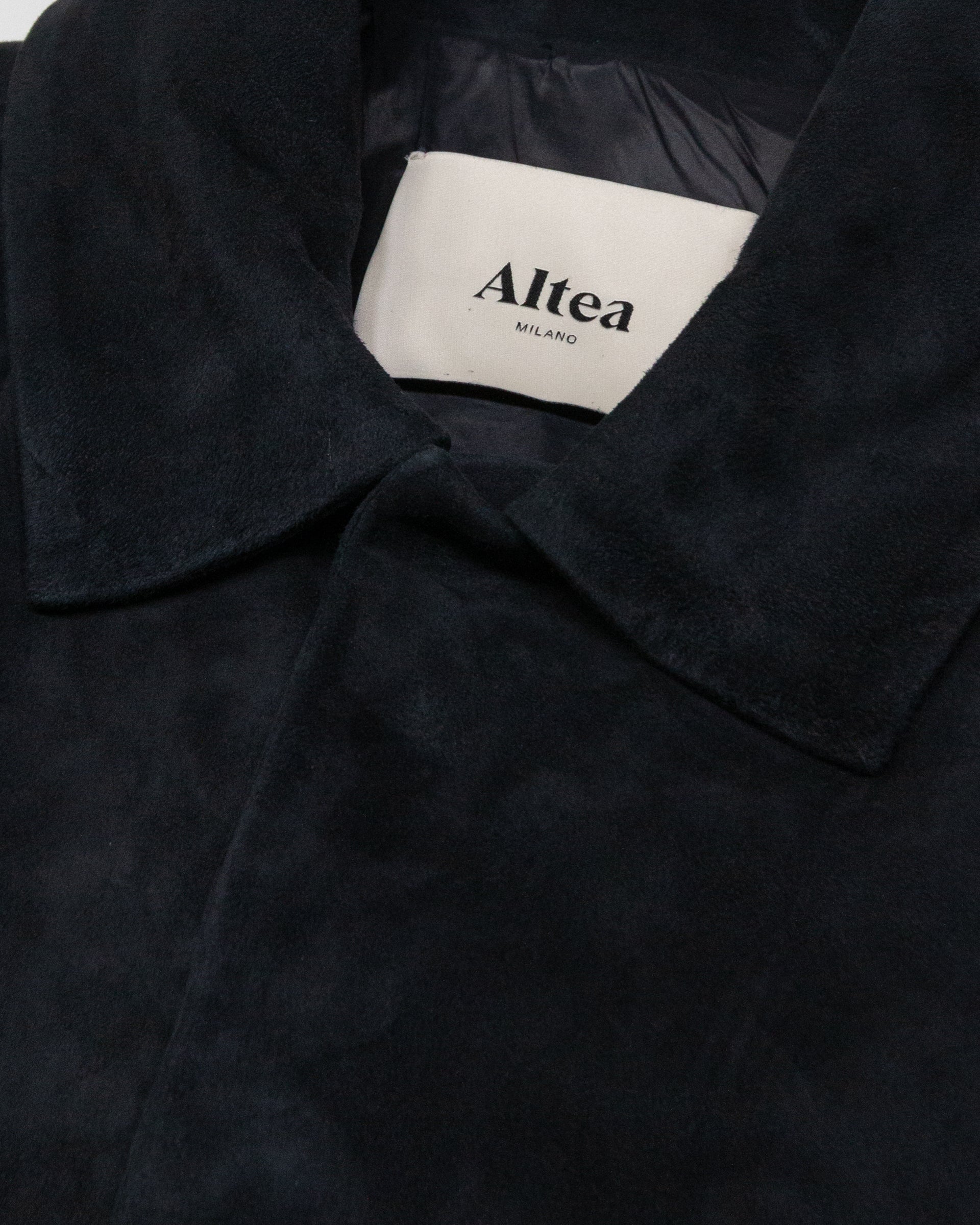 Shirt jacket Leon in suede, foderata. Blu - Navy