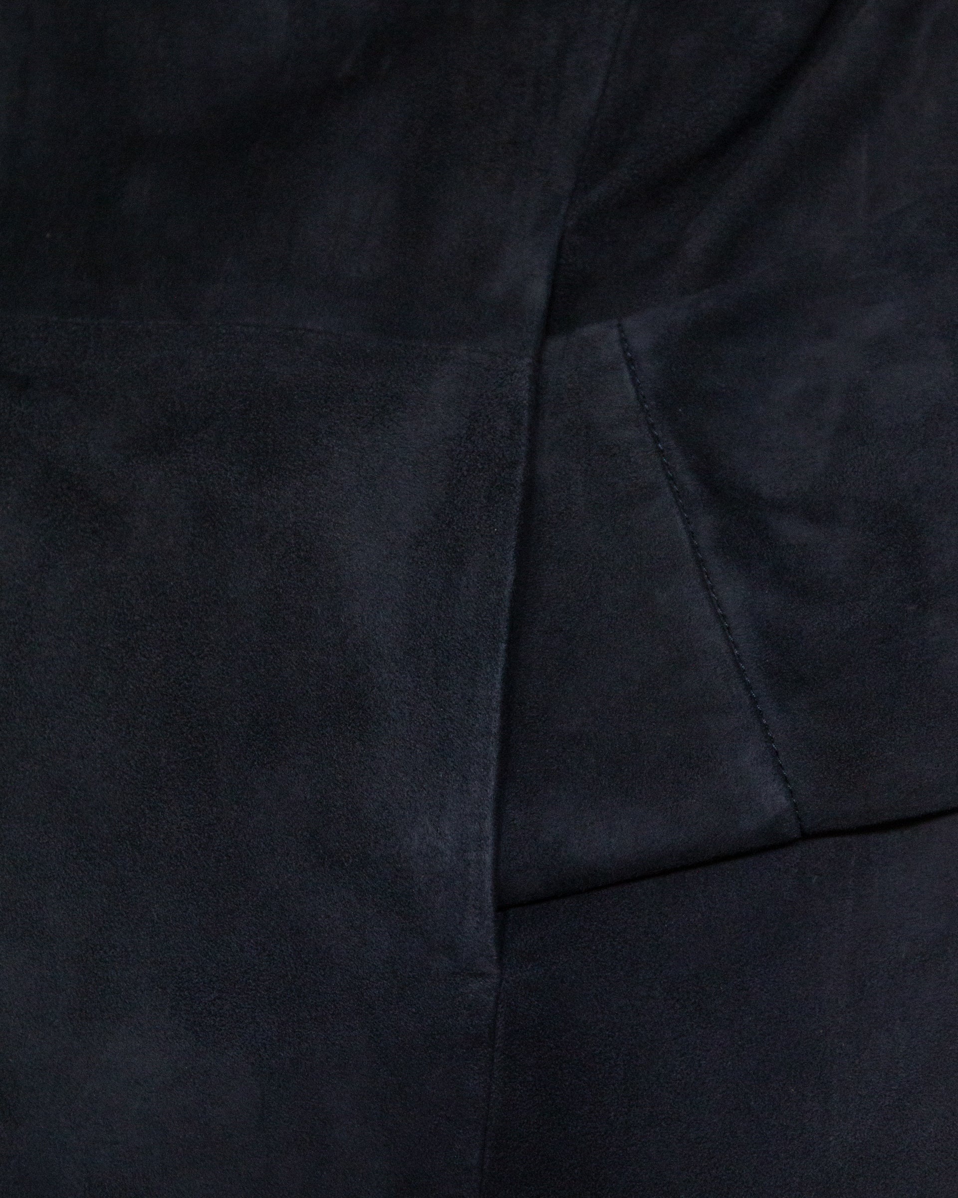 Shirt jacket Leon in suede, foderata. Blu - Navy