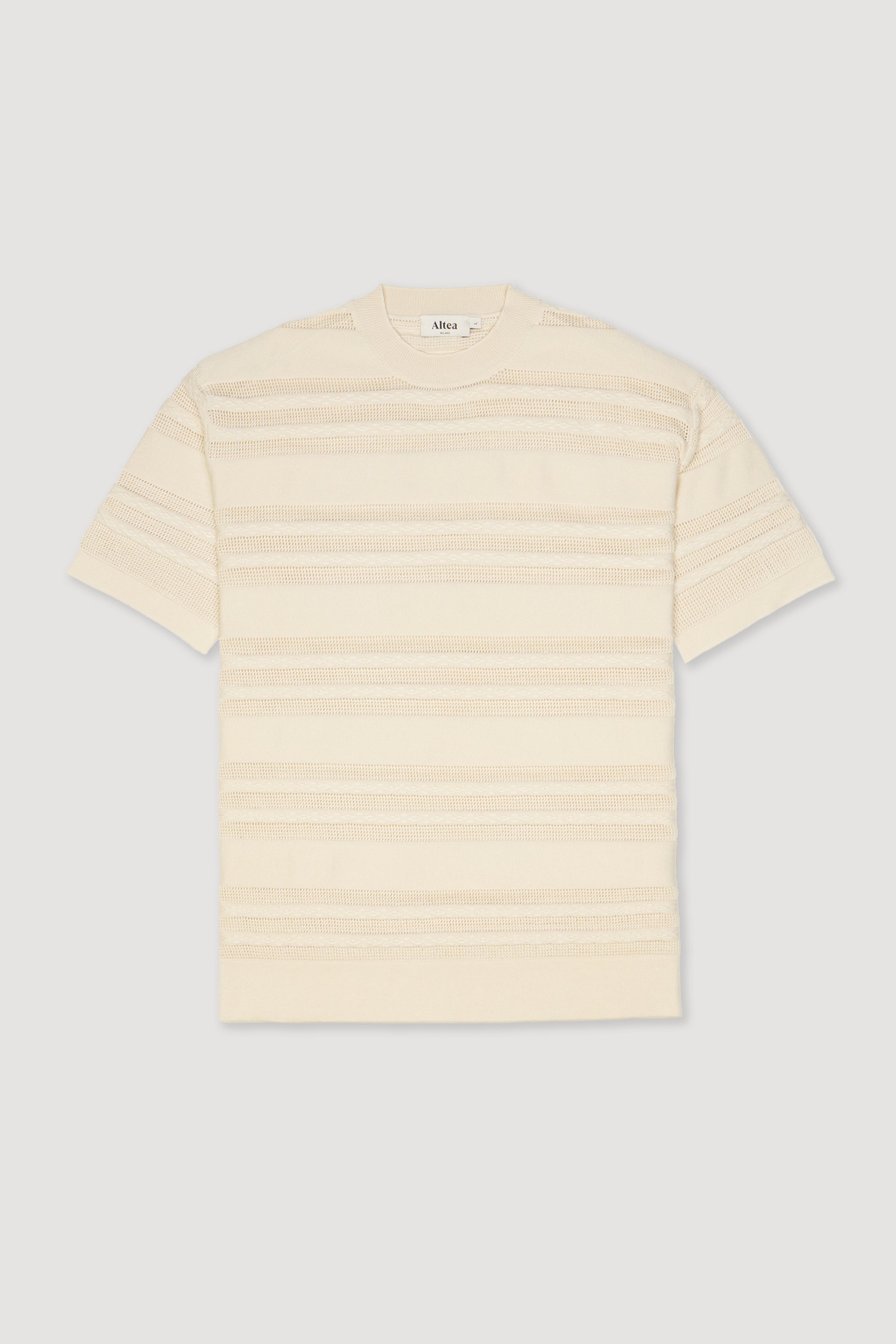 T-shirt Maglia Cotone Gioco Di Punti M/c - Panna Scuro