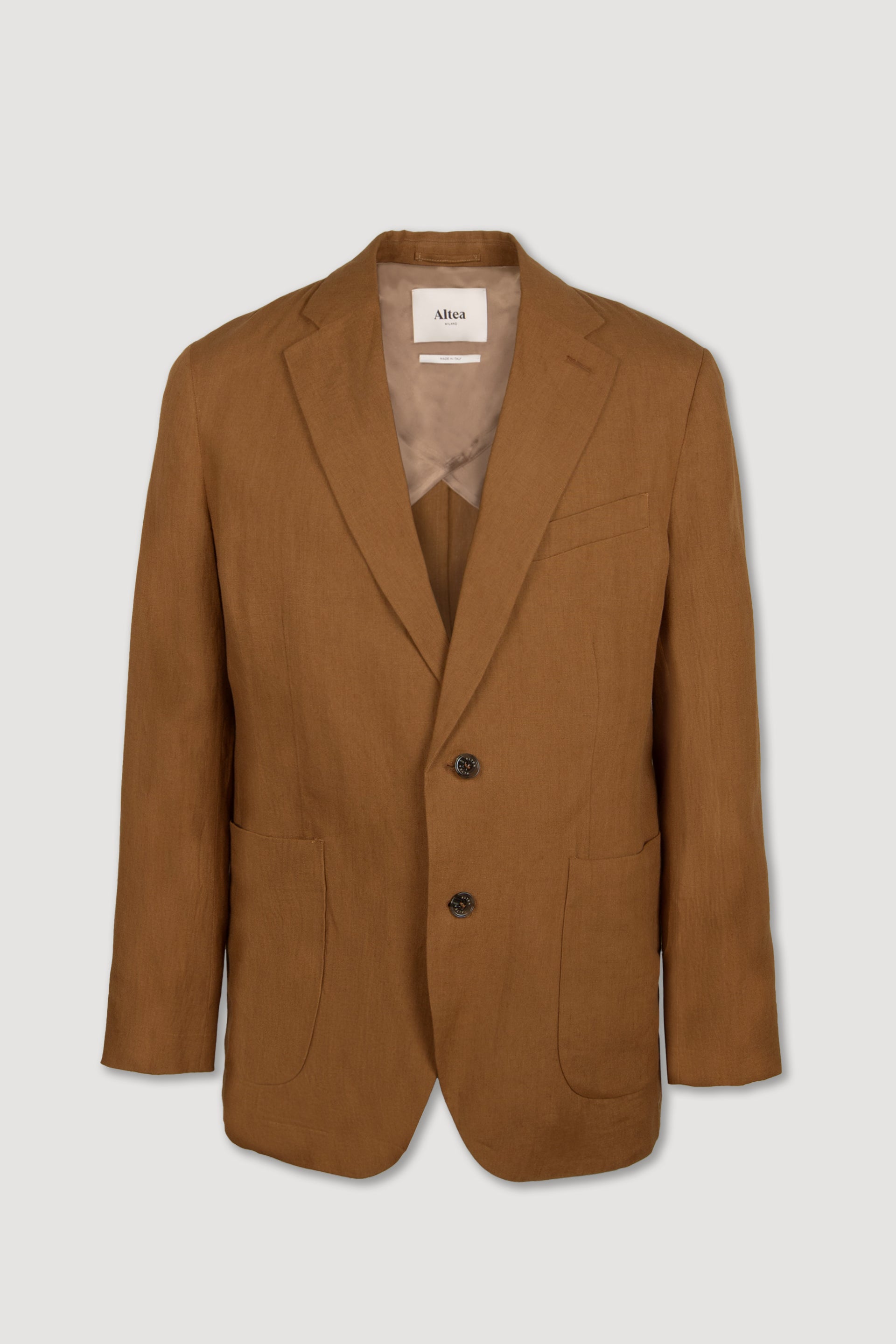 Giacca Aston Lino Tinto Pezza - Cuoio