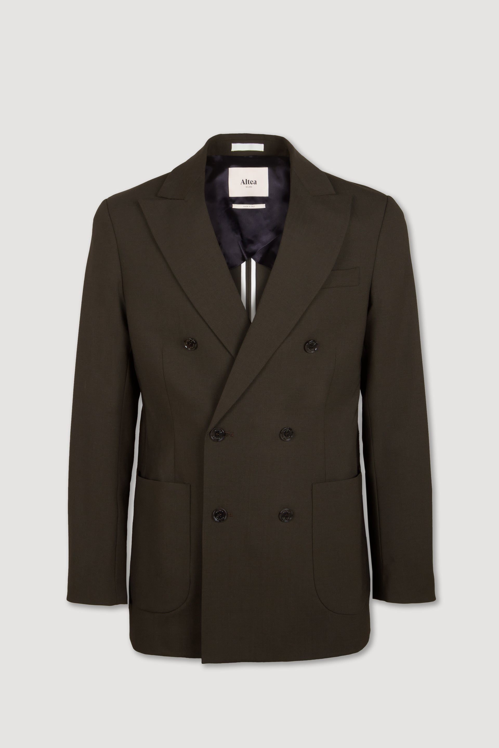 Giacca Carlo Doppiopetto Lana Tecnica - Army