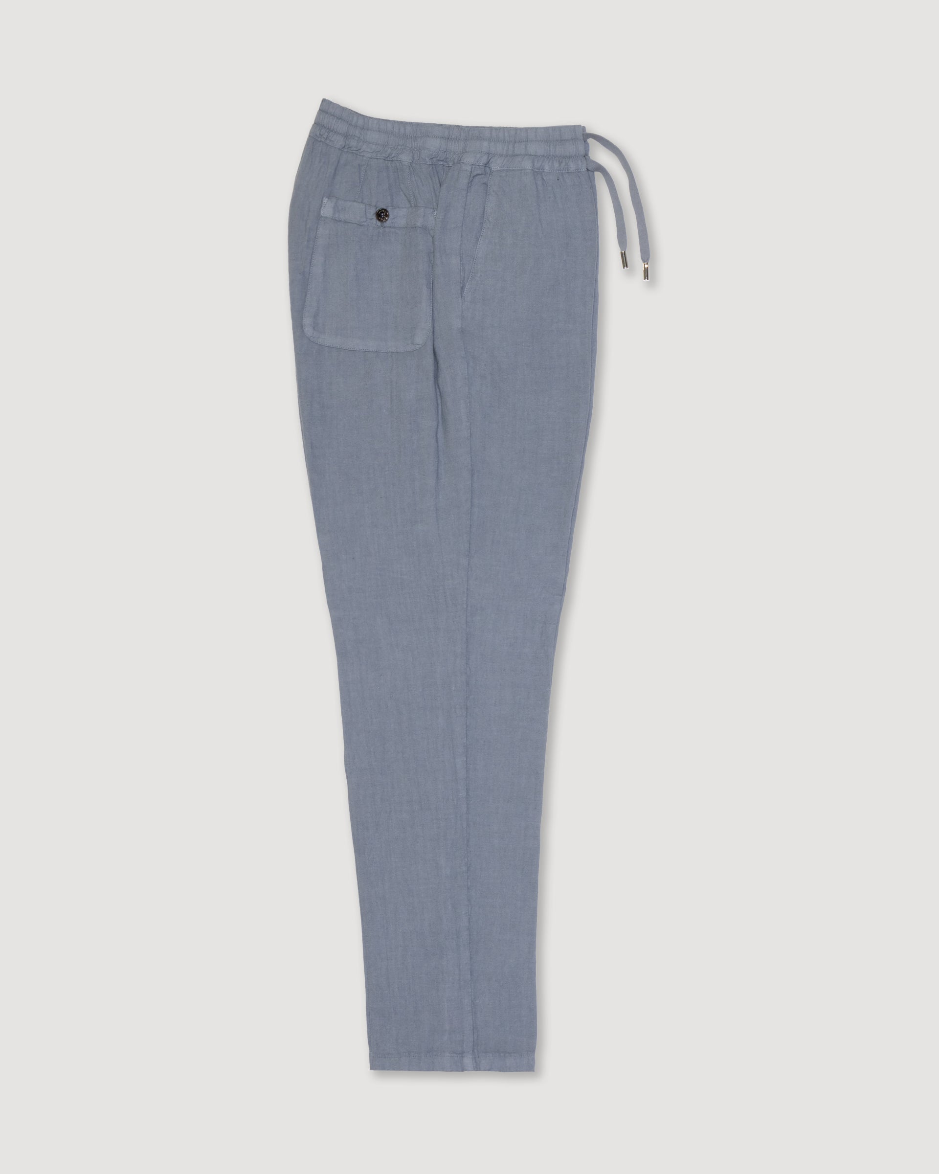 Pantalone Mattia in lino con coulisse, azzurro - Carta da zucchero