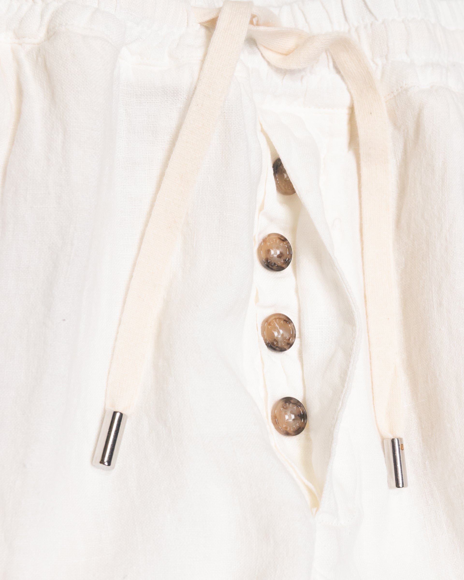 Pantalone Mattia in lino con coulisse - Panna Scuro