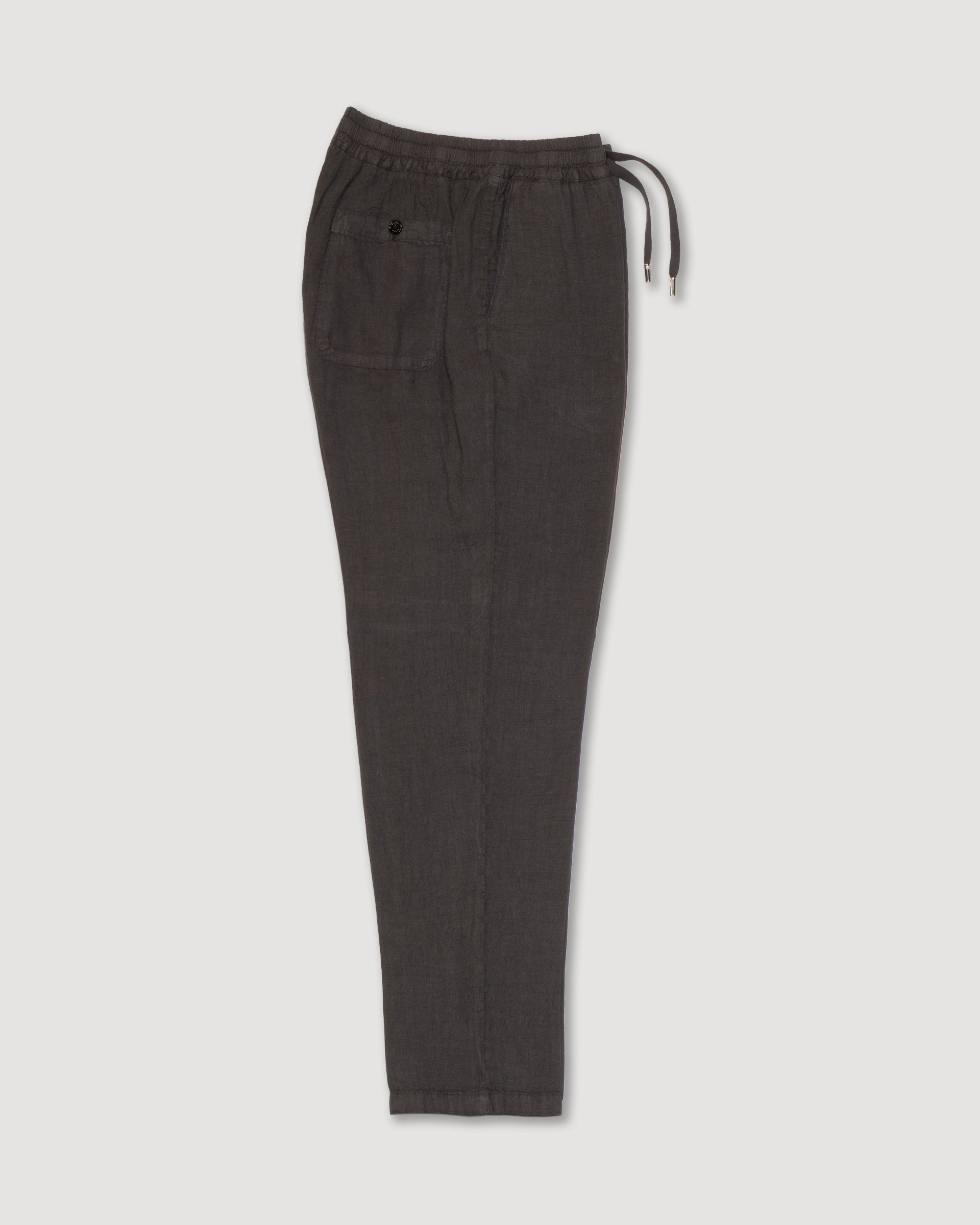 Pantalone Mattia in lino con coulisse, marrone - Moro
