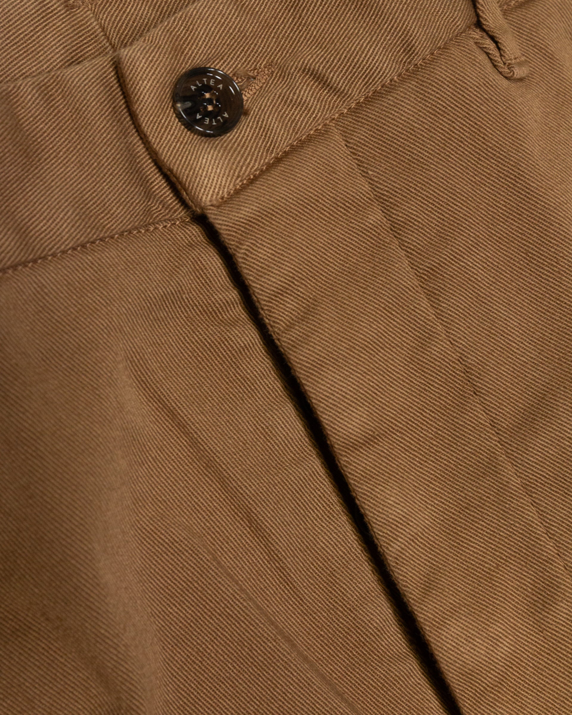 Pantalone chino Oscar in bull di cotone stretch, marrone - Cammello