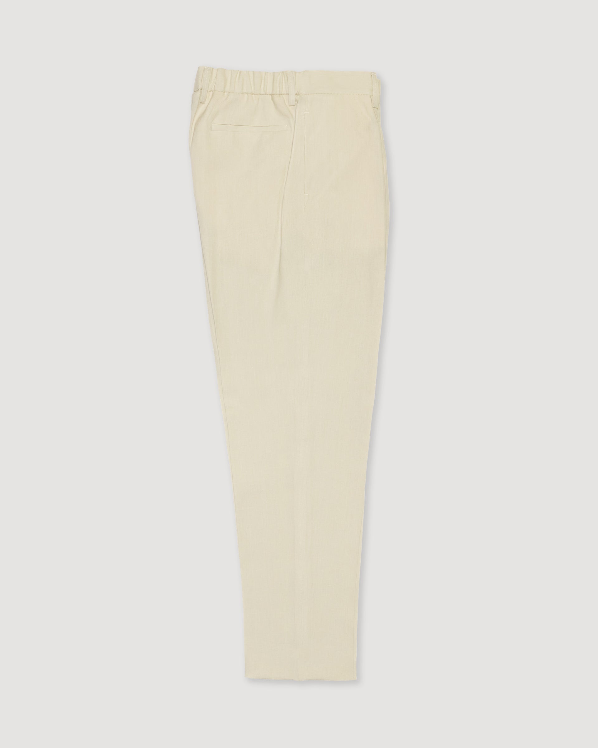 Pantalone chino Ronny in lino con pinces, panna - Malta