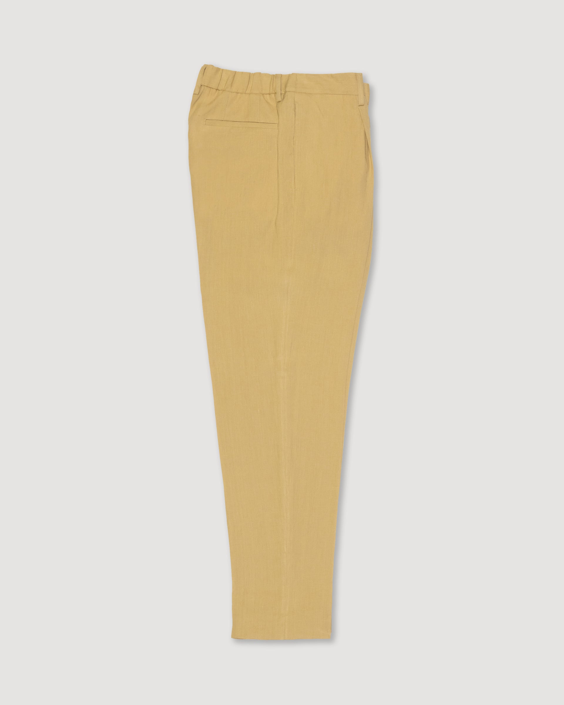 Pantalone chino Ronny in lino con pinces - Beige