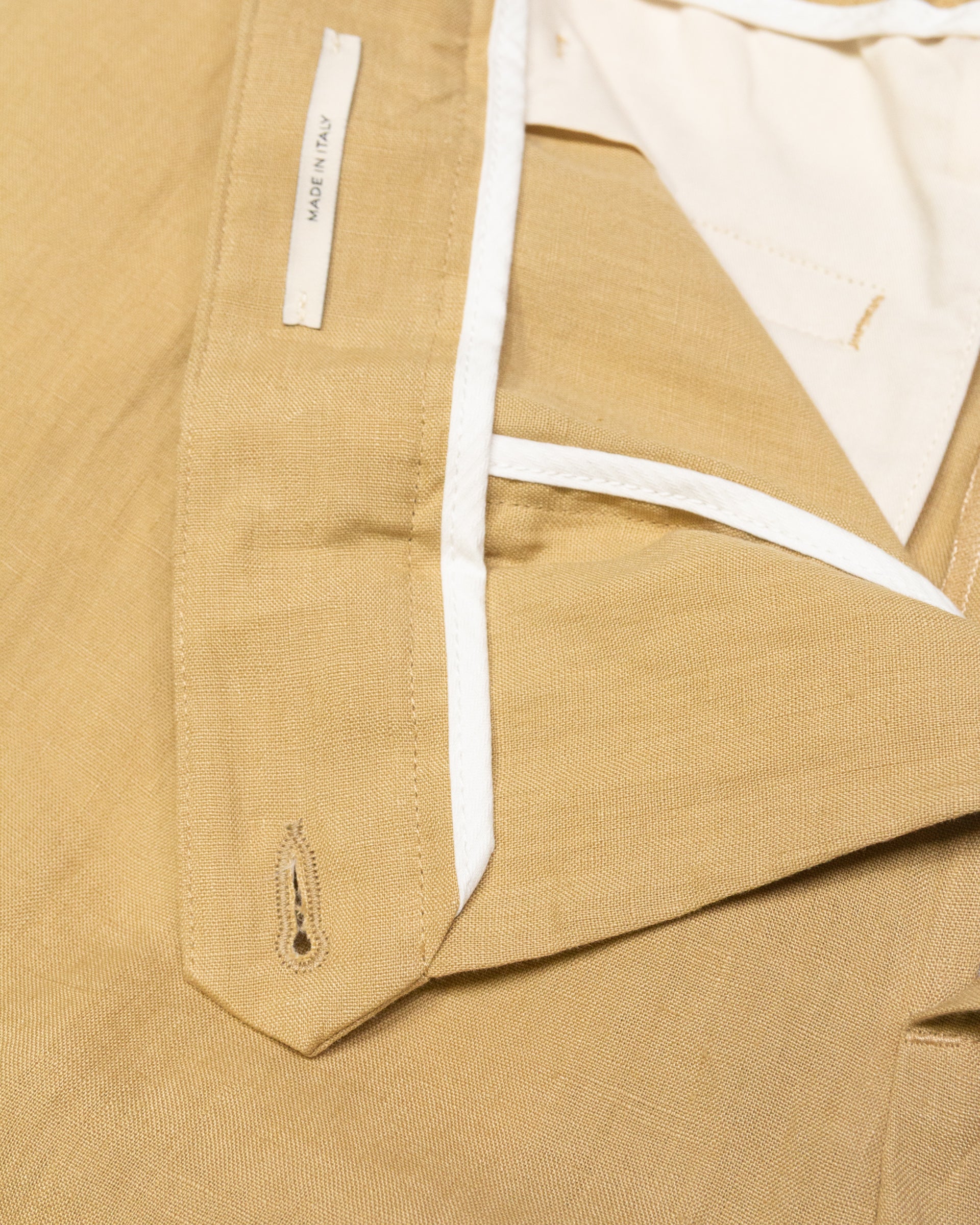 Pantalone chino Ronny in lino con pinces - Beige