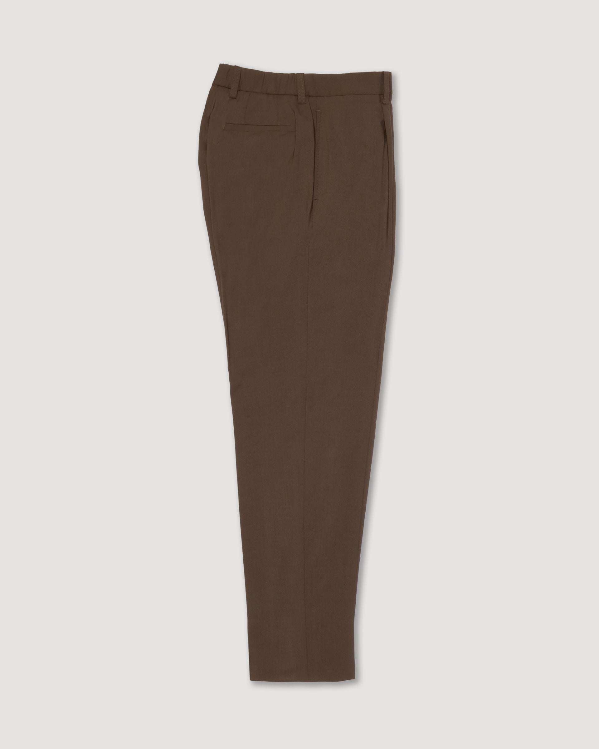Pantalone chino Ronny in lana tecnica con pinces - Marrone