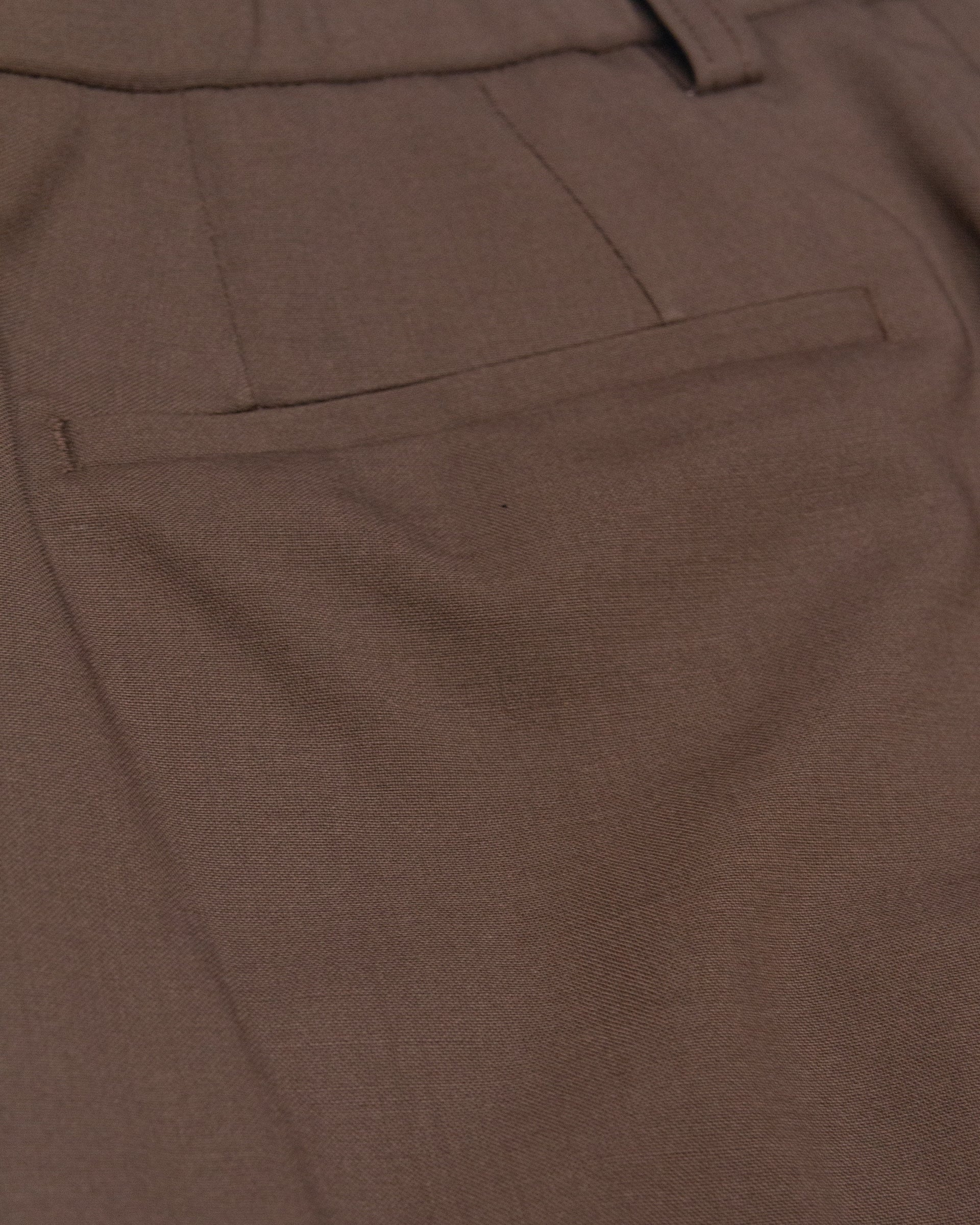 Pantalone chino Ronny in lana tecnica con pinces - Marrone