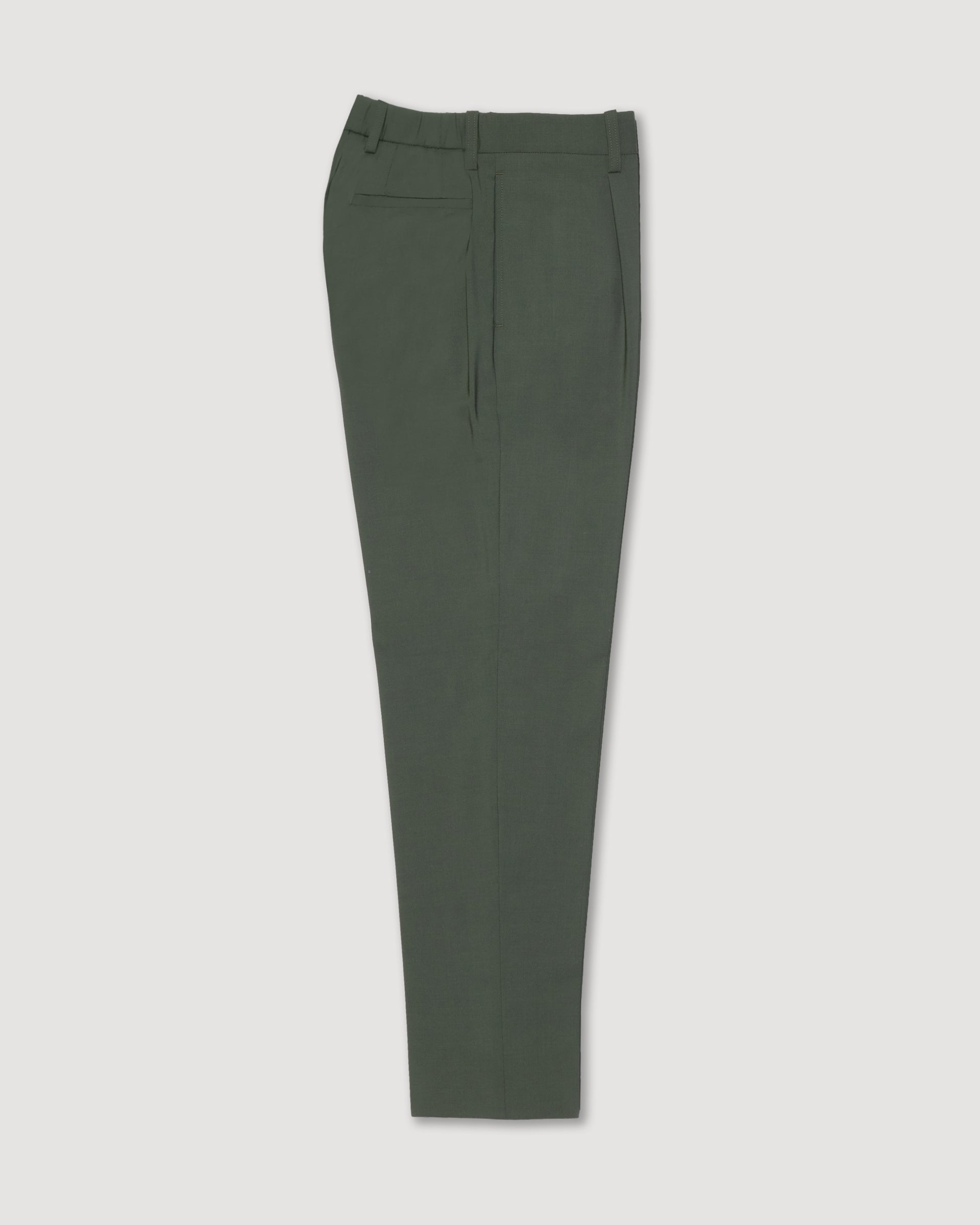 Pantalone chino Ronny in lana tecnica con pinces - Verde