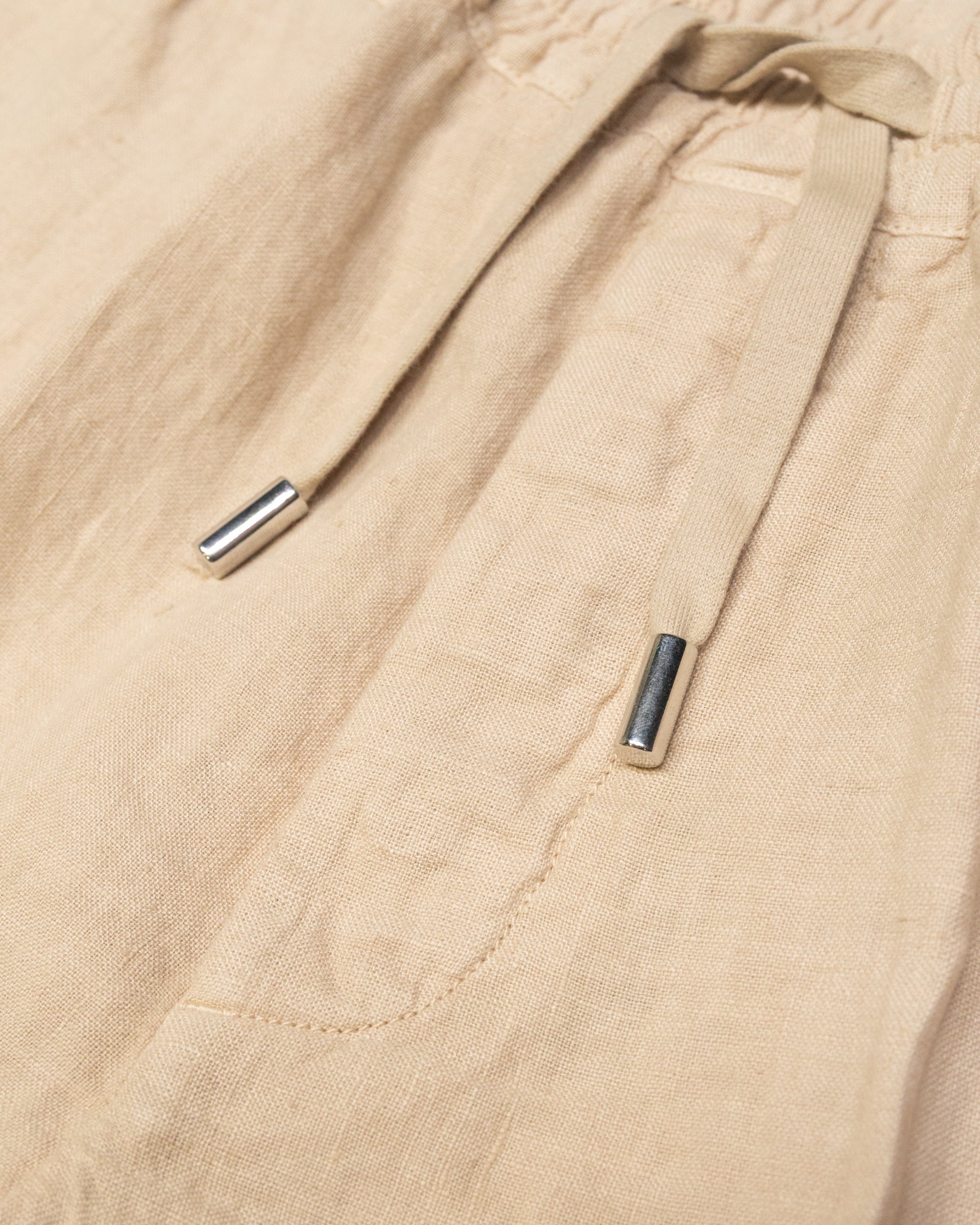 Bermuda Samuel in lino con coulisse - Beige