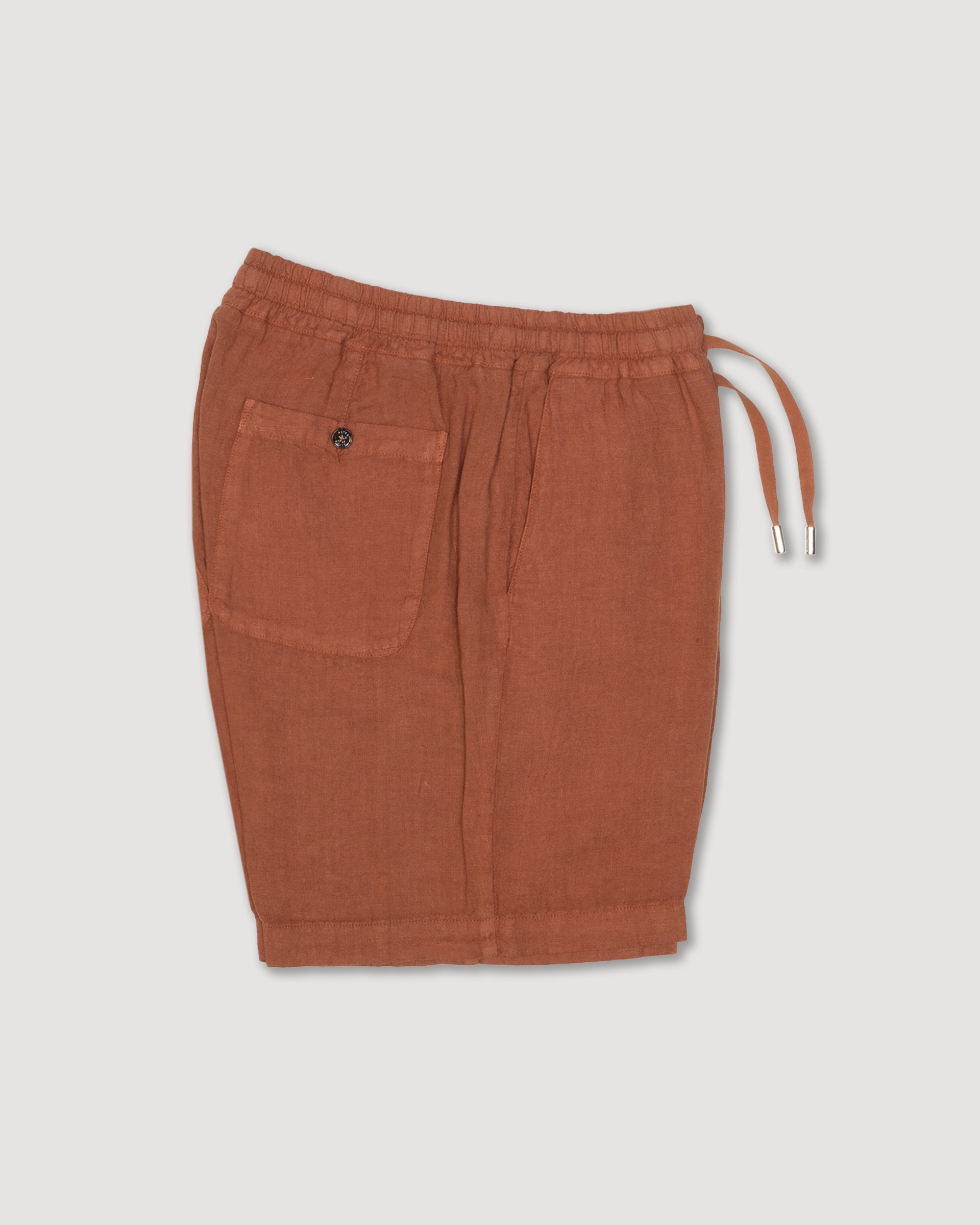 Bermuda Samuel in lino con coulisse, arancione - Cotto