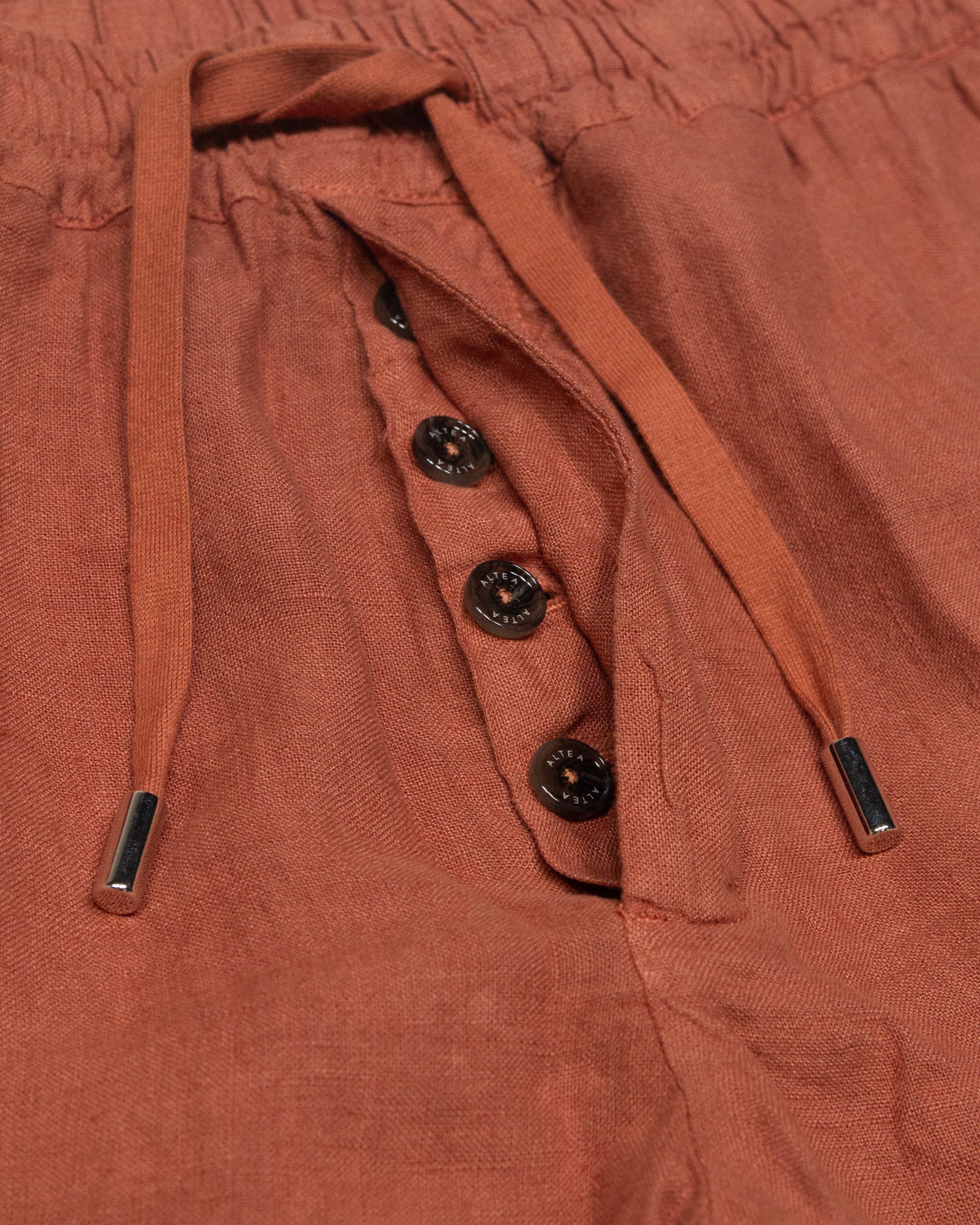 Bermuda Samuel in lino con coulisse, arancione - Cotto