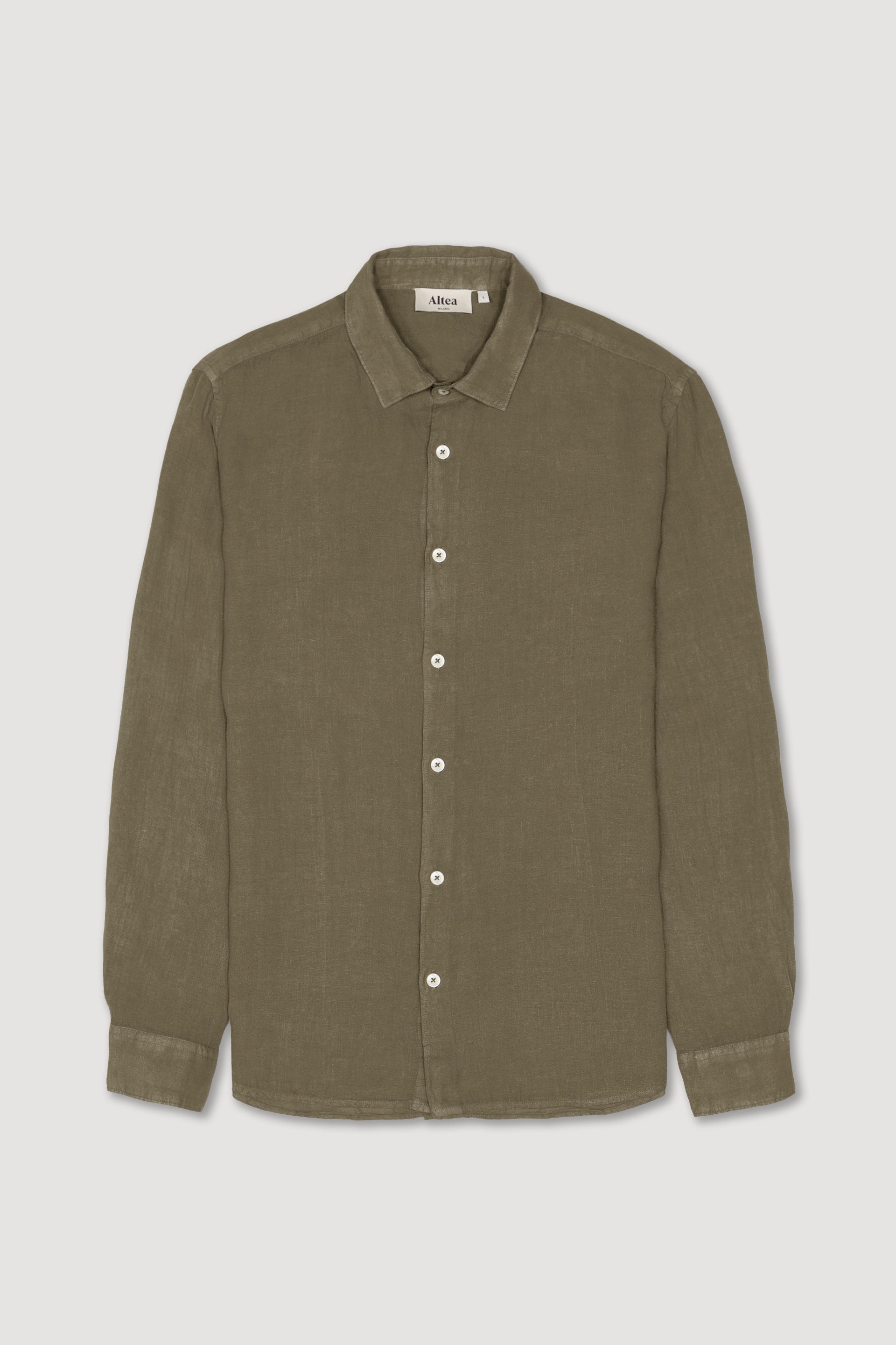 Camicia Bond Lino M/ L Tinto Capo - Army