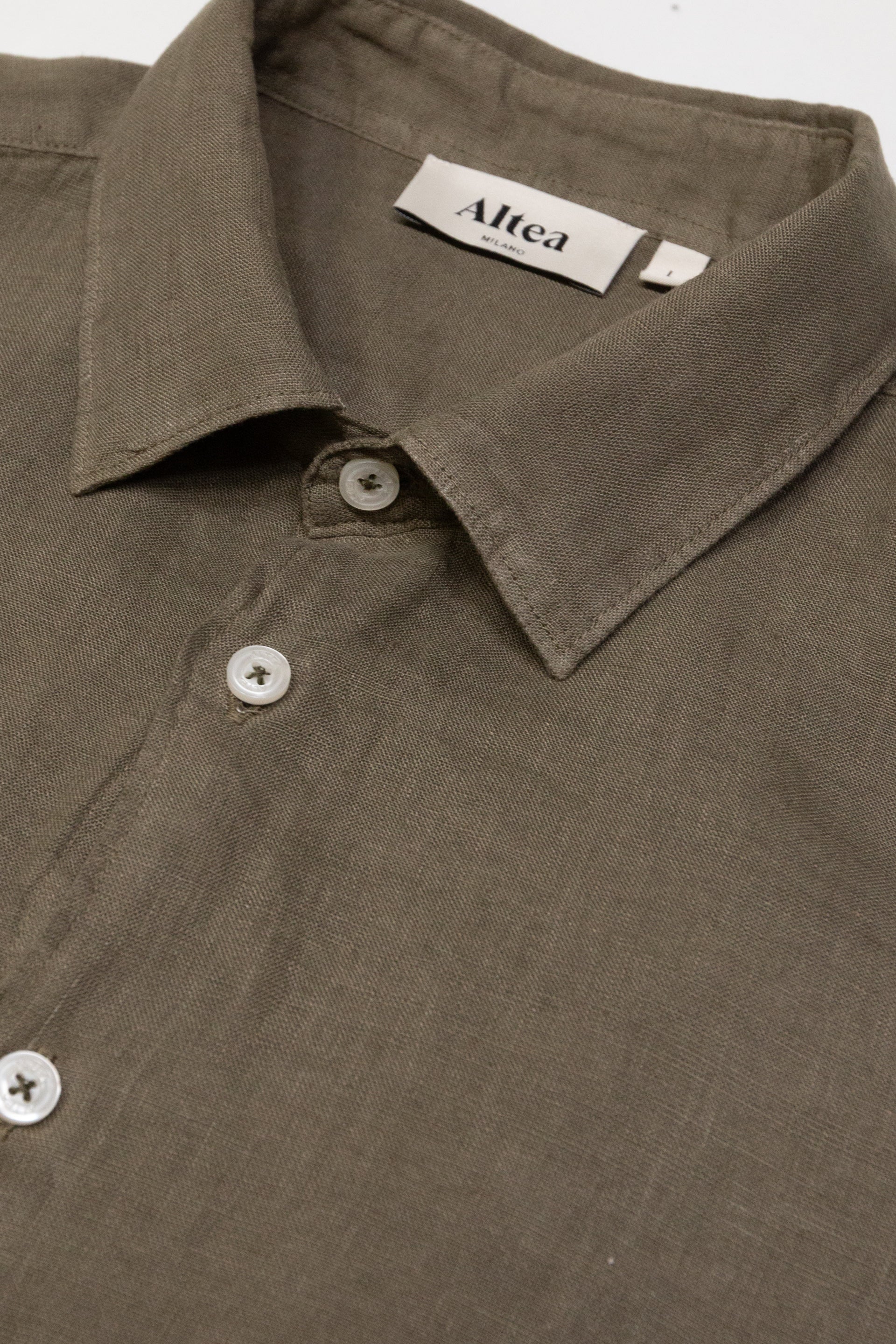 Camicia Bond Lino M/ L Tinto Capo - Army