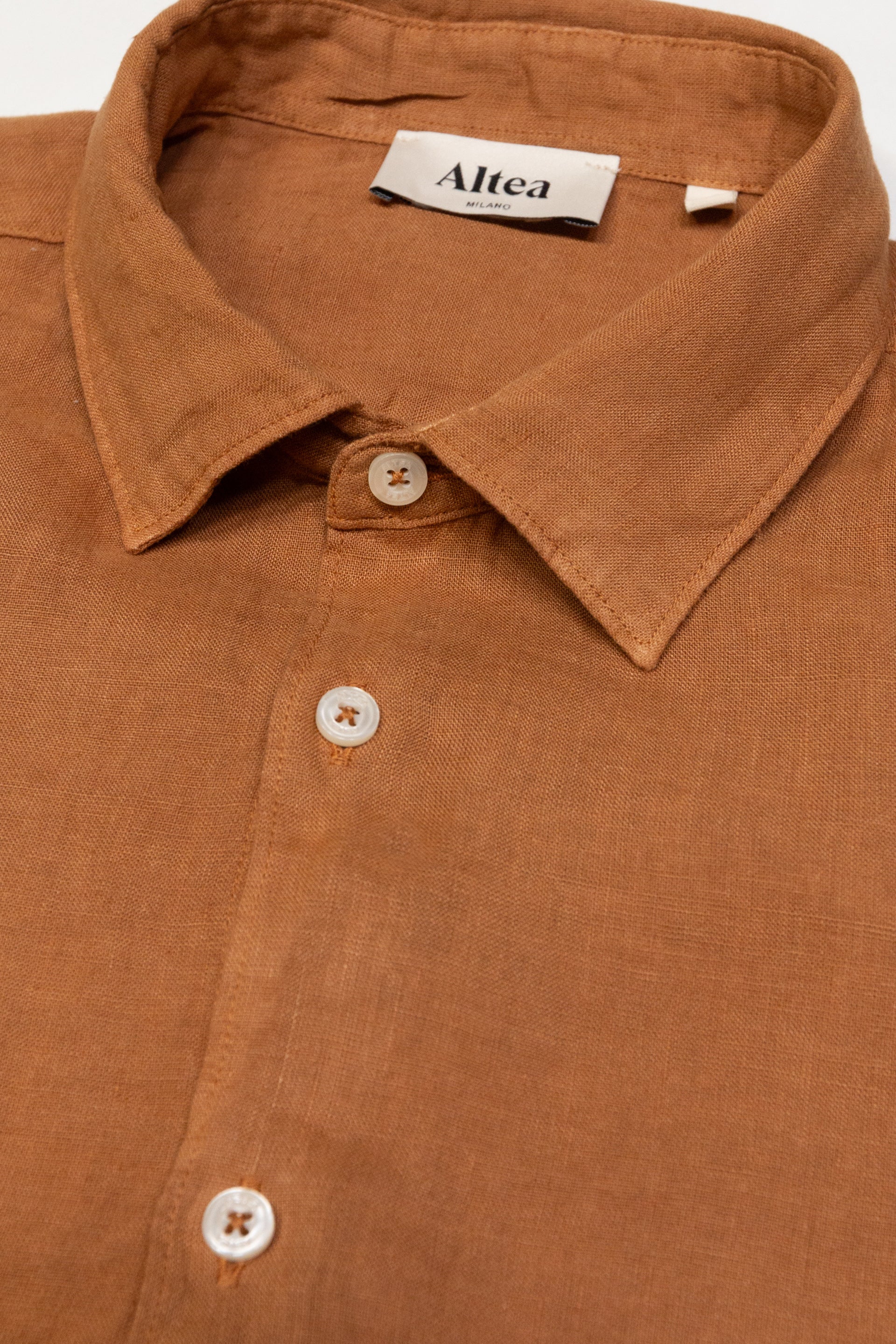 Camicia Bond Lino M/ L Tinto Capo - Mustard