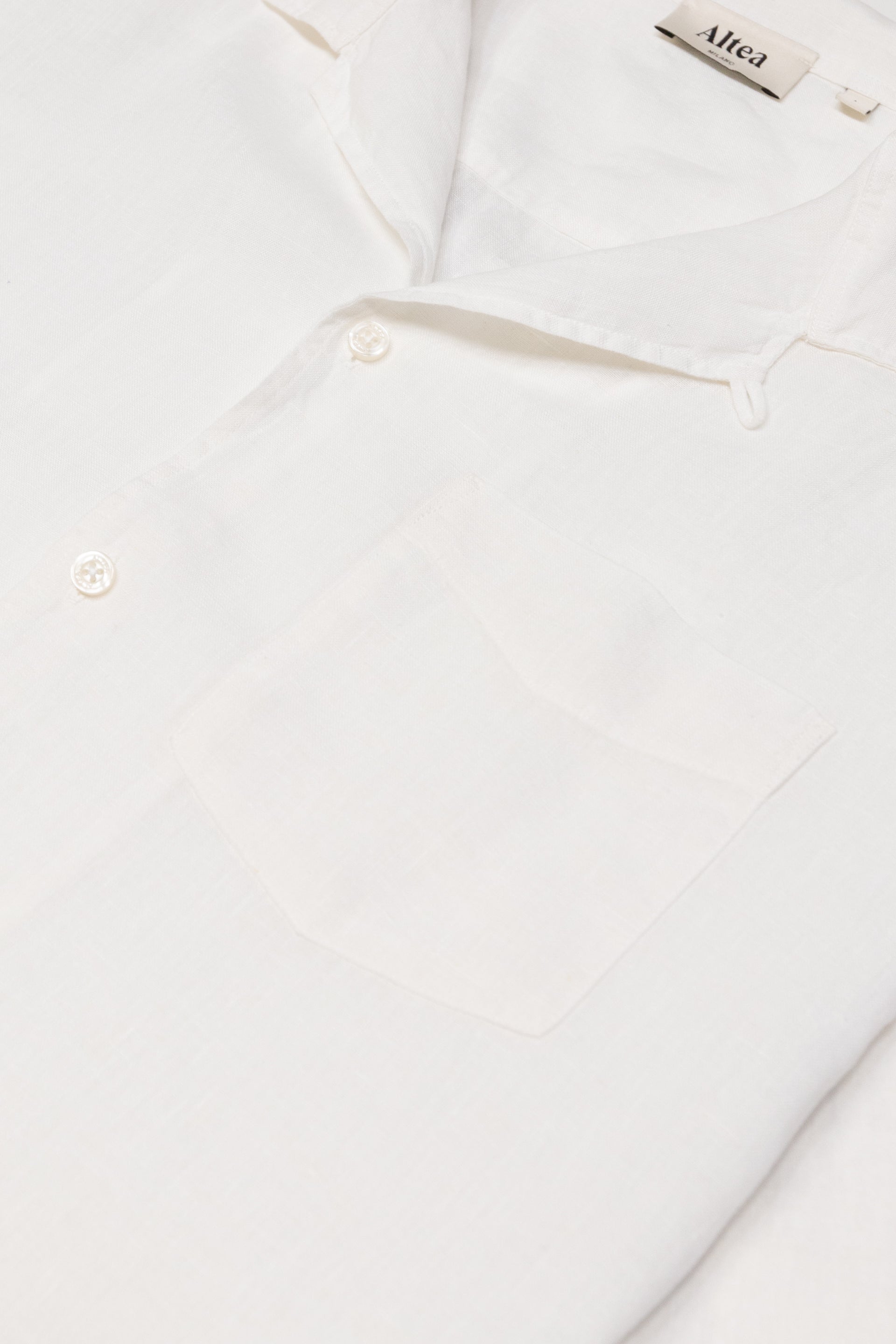 Camicia Bart P. Lino M/ C Tinto Capo - Bianco