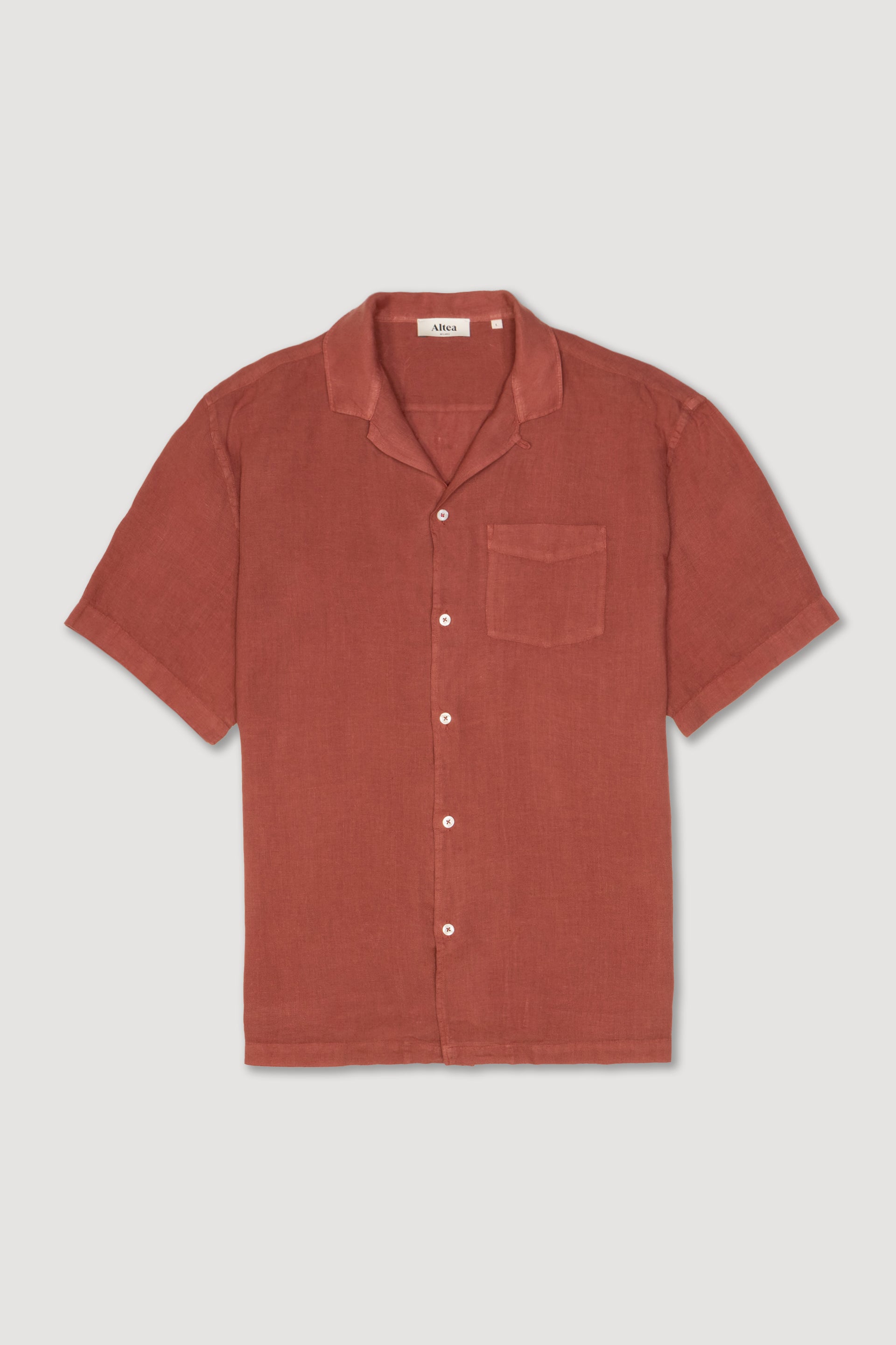 Camicia Bart P. Lino M/ C Tinto Capo - Cotto