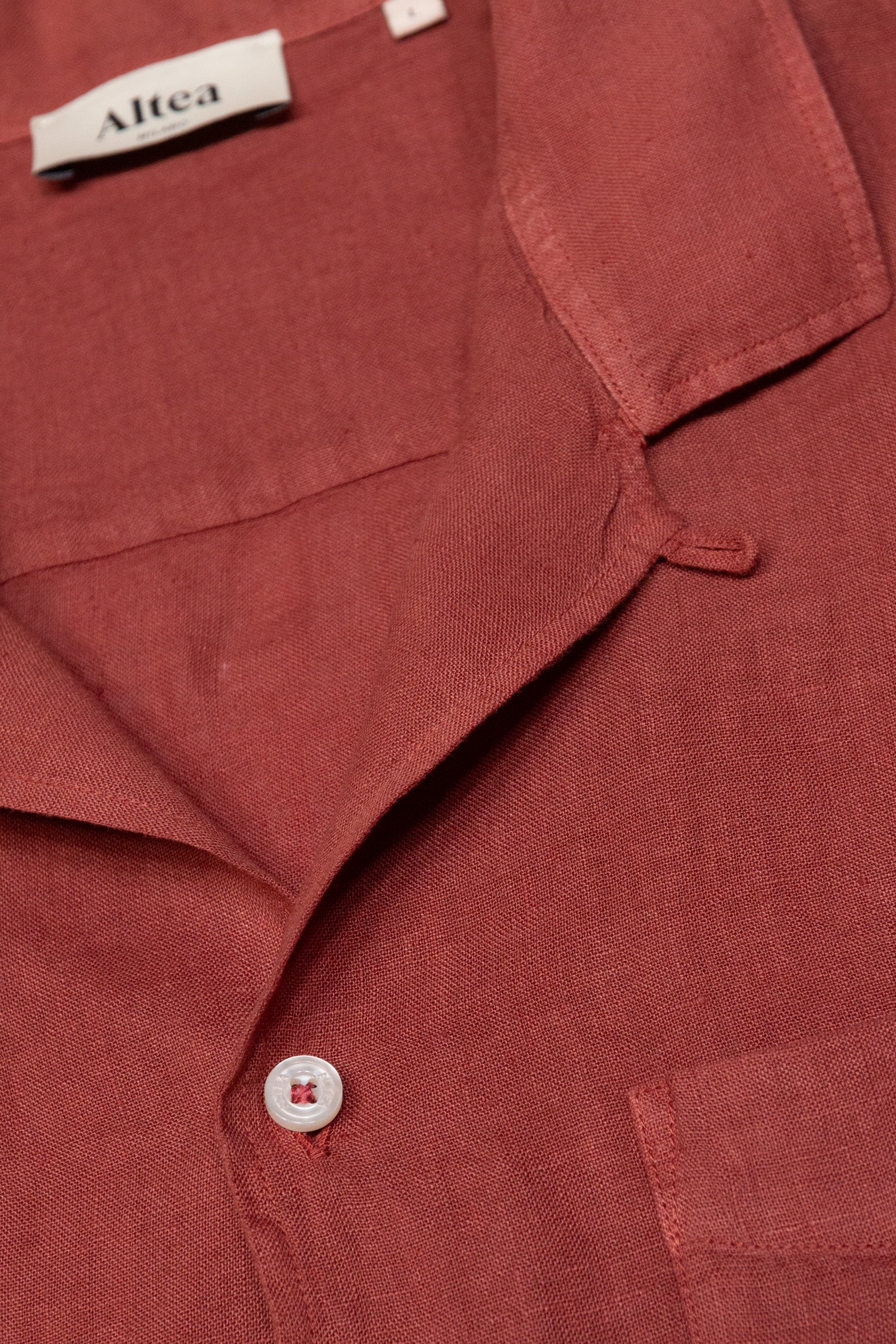 Camicia Bart P. Lino M/ C Tinto Capo - Cotto