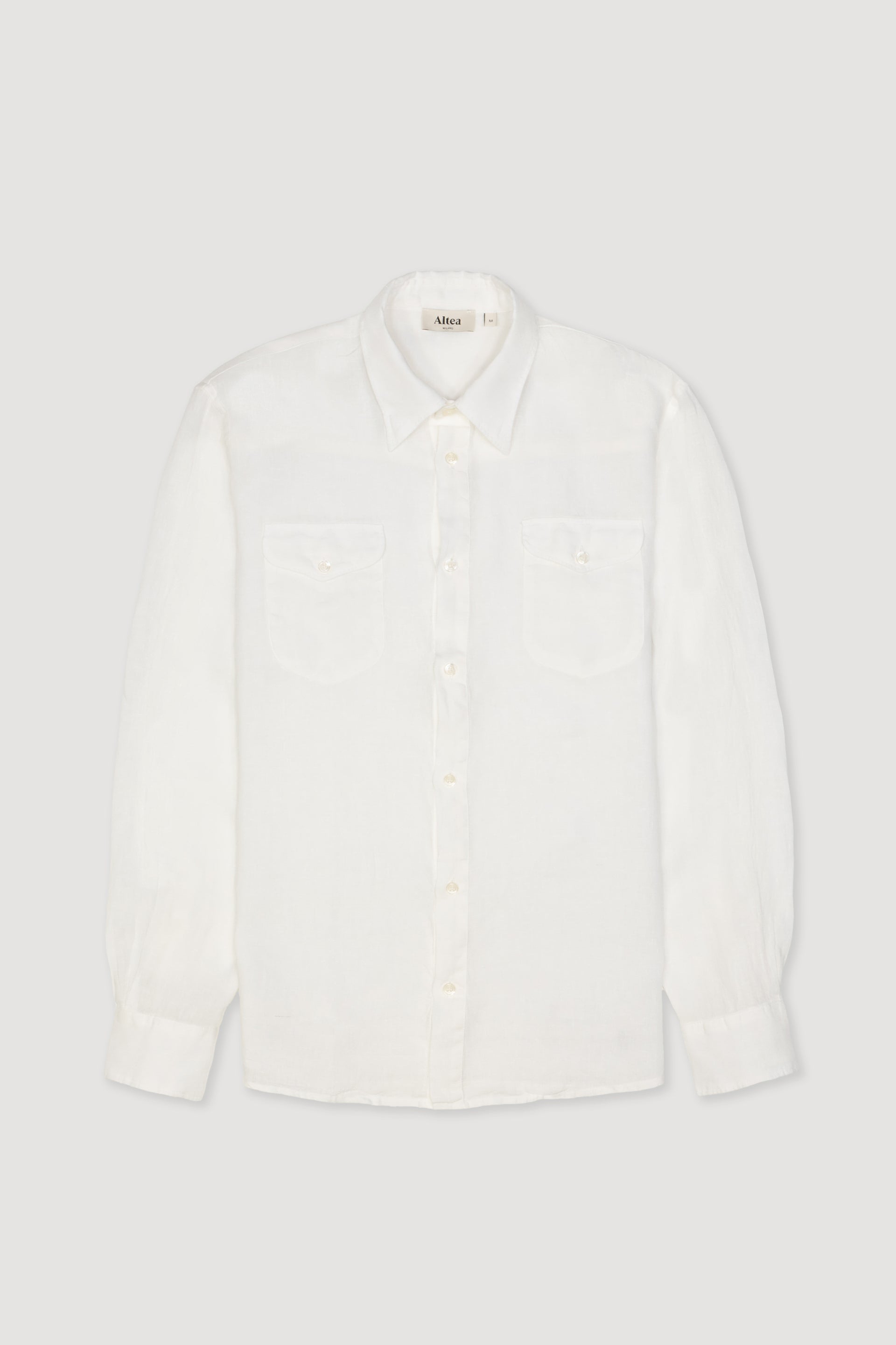 Camicia Dallas Lino M/ L Tinto Capo - Bianco