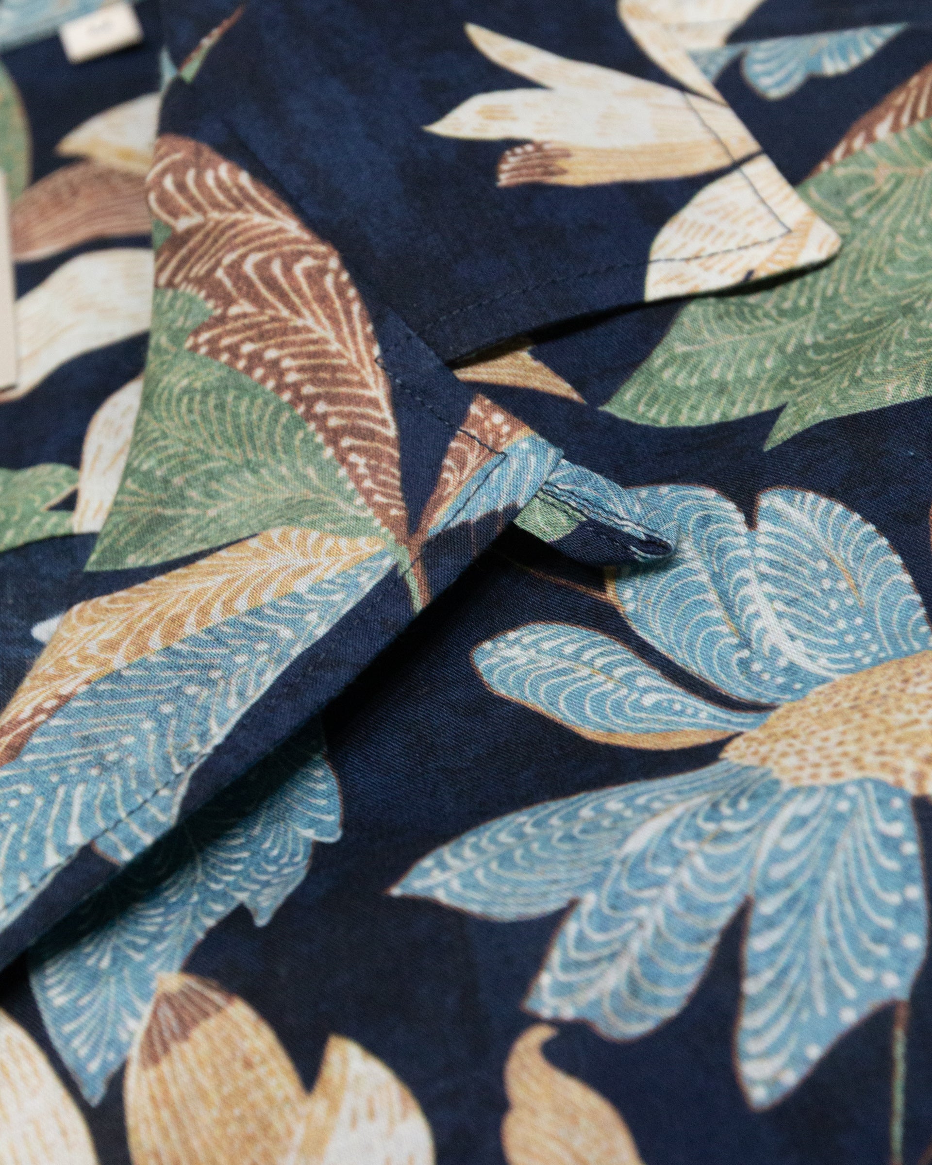 Camicia camp collar Bart in mussola, manica corta, vestibilità over, blu - Navy