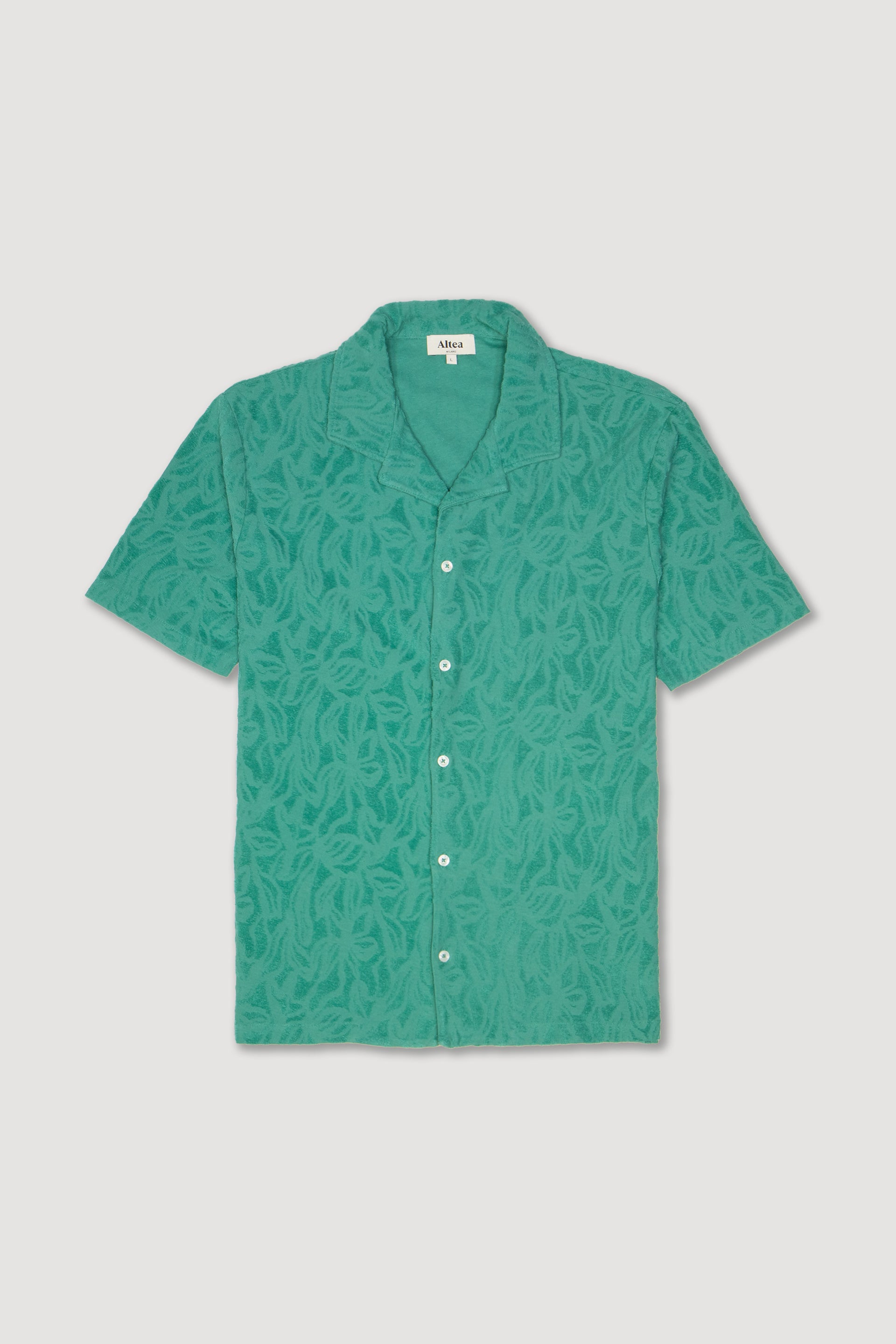 Camicia Harvey Camp Collar Spugna - Verde