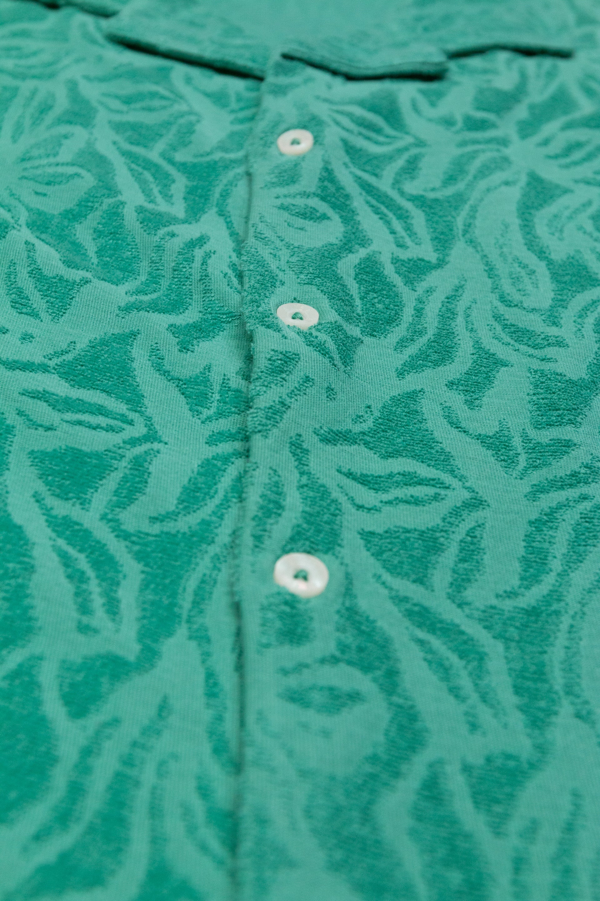 Camicia Harvey Camp Collar Spugna - Verde