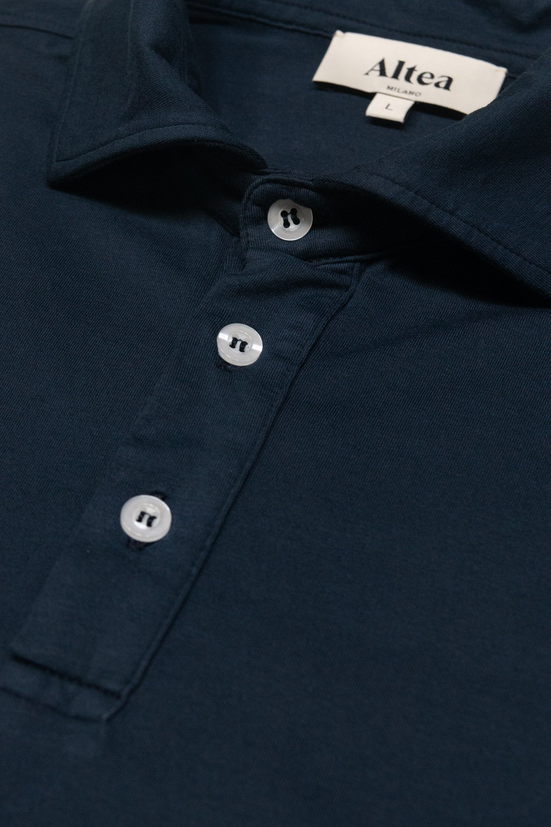 Polo Greg Jersey Light M/ C Tinto Capo - Navy