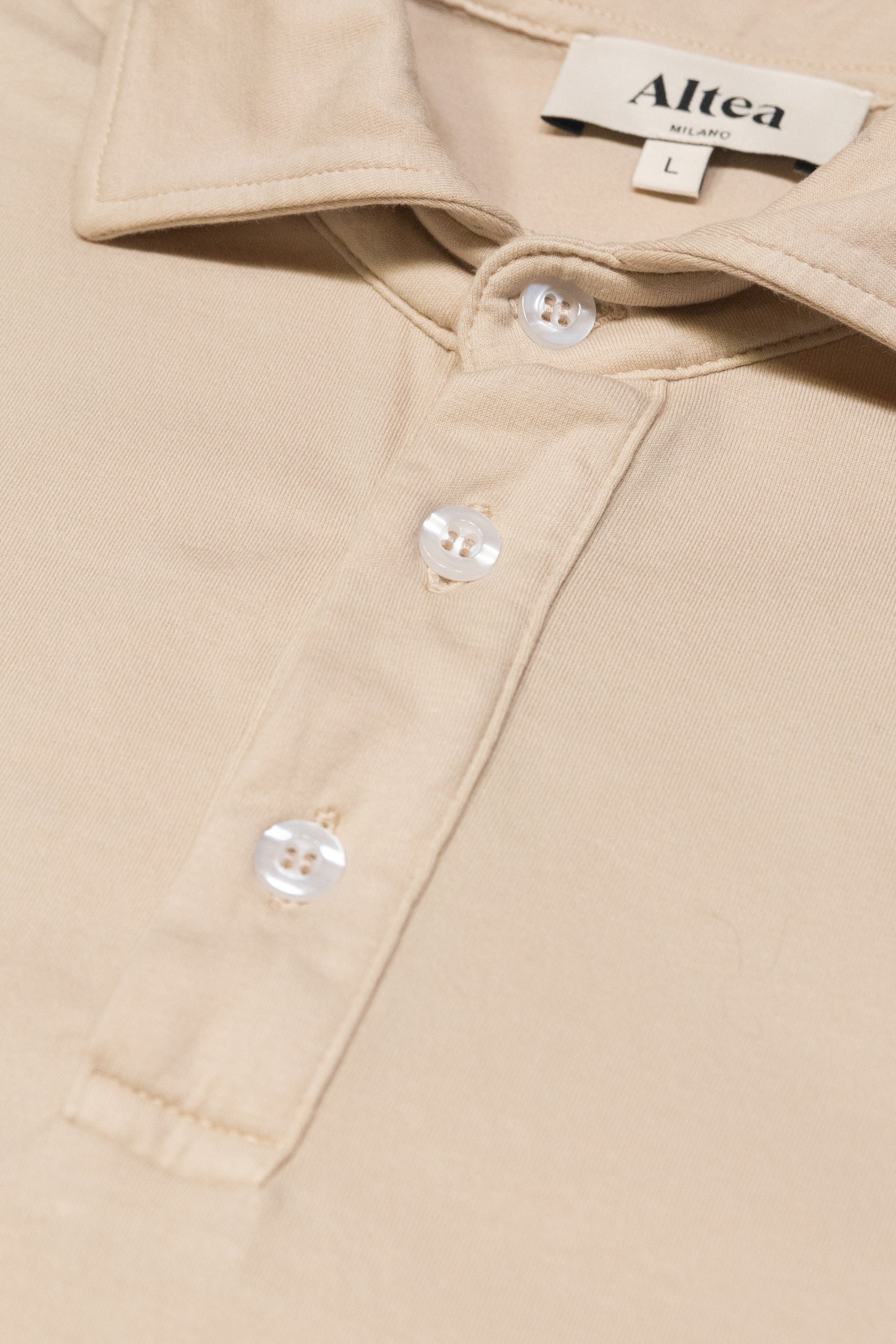 Polo Greg Jersey Light M/ C Tinto Capo - Beige