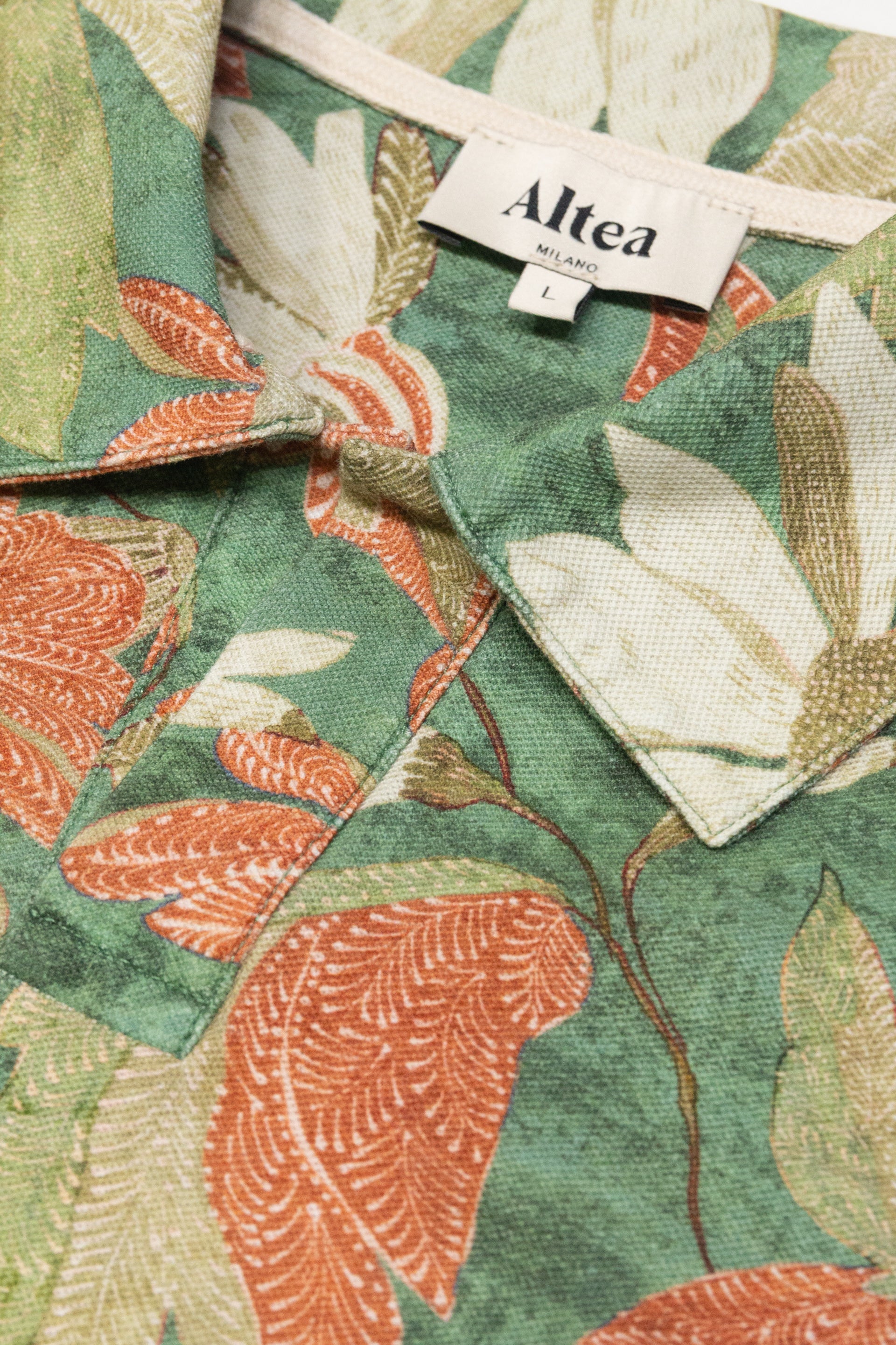 Polo Dennis Piquet Stampa Flowers M/ C - Verde Medio