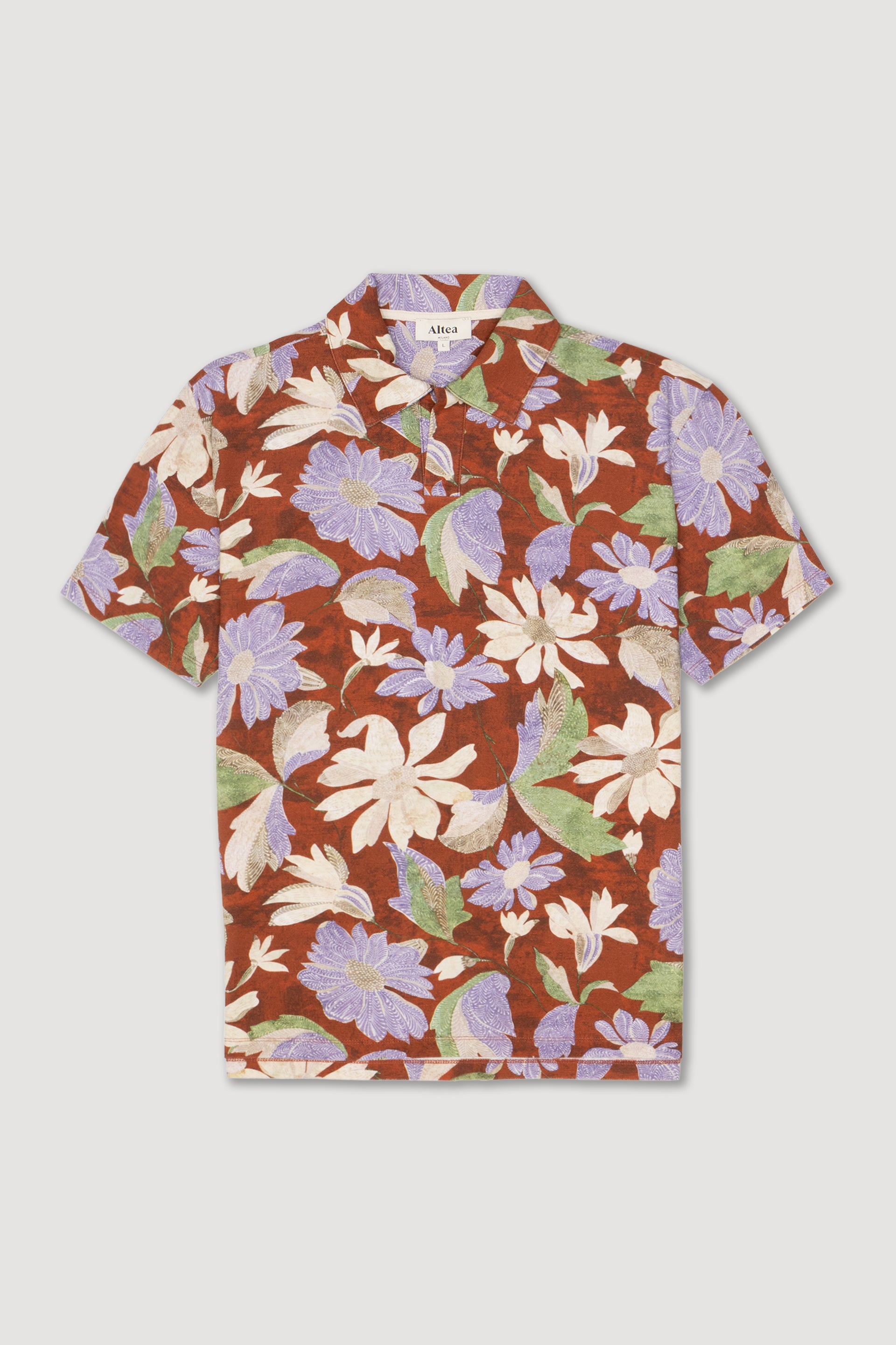 Polo Dennis Piquet Stampa Flowers M/ C - Cotto