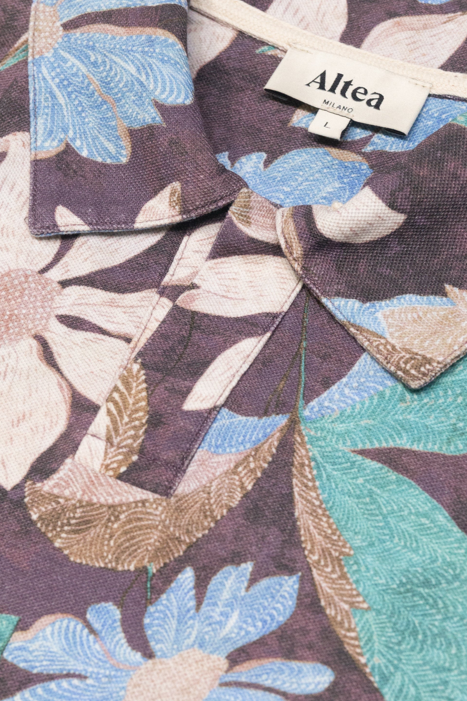 Polo Dennis Piquet Stampa Flowers M/ C - Mauve