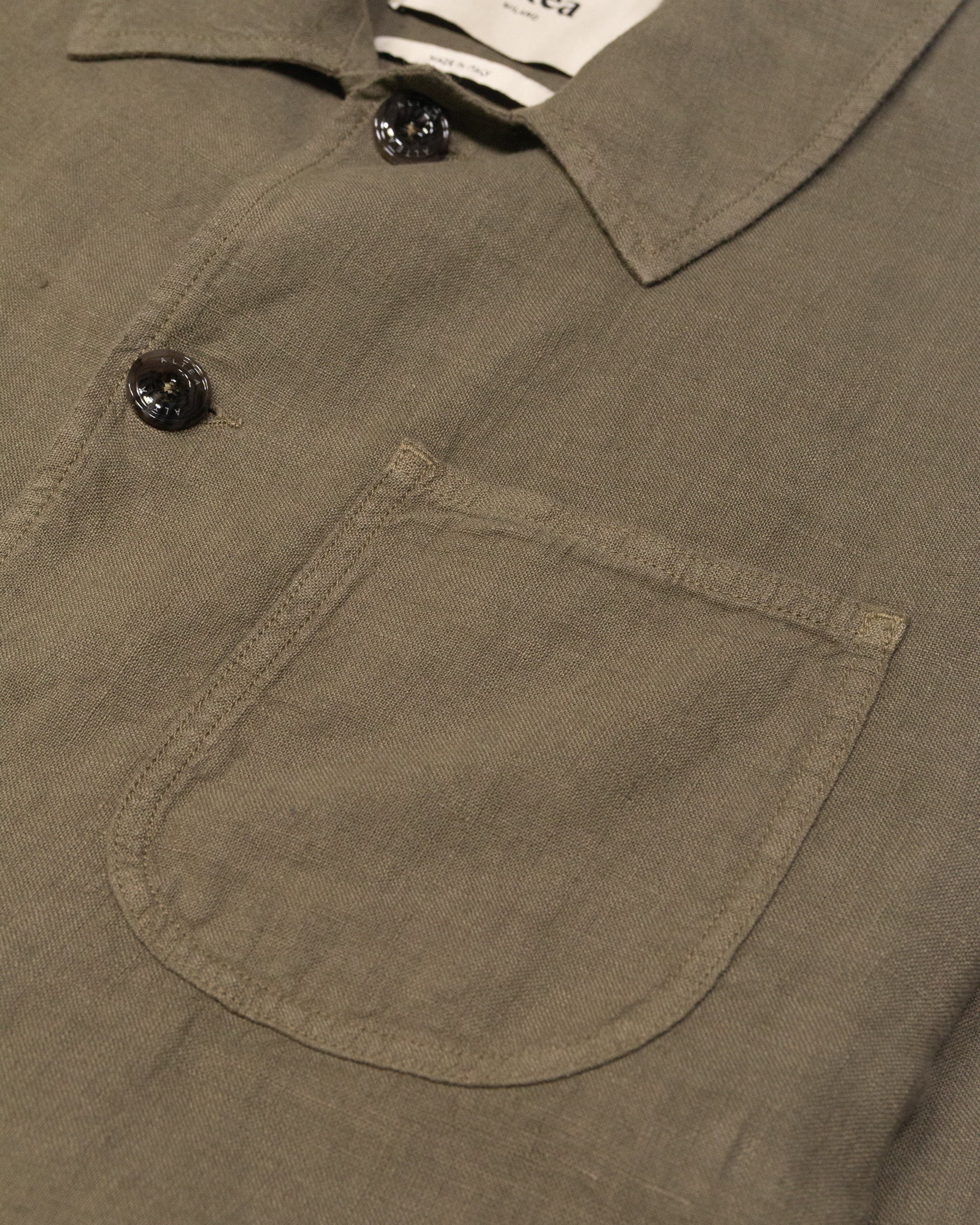 Constantin linen chore jacket, unlined, green - Army