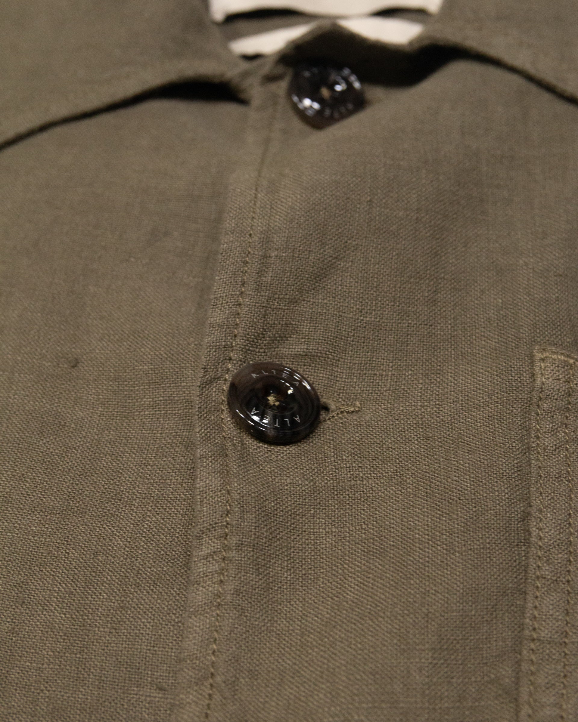 Constantin linen chore jacket, unlined, green - Army