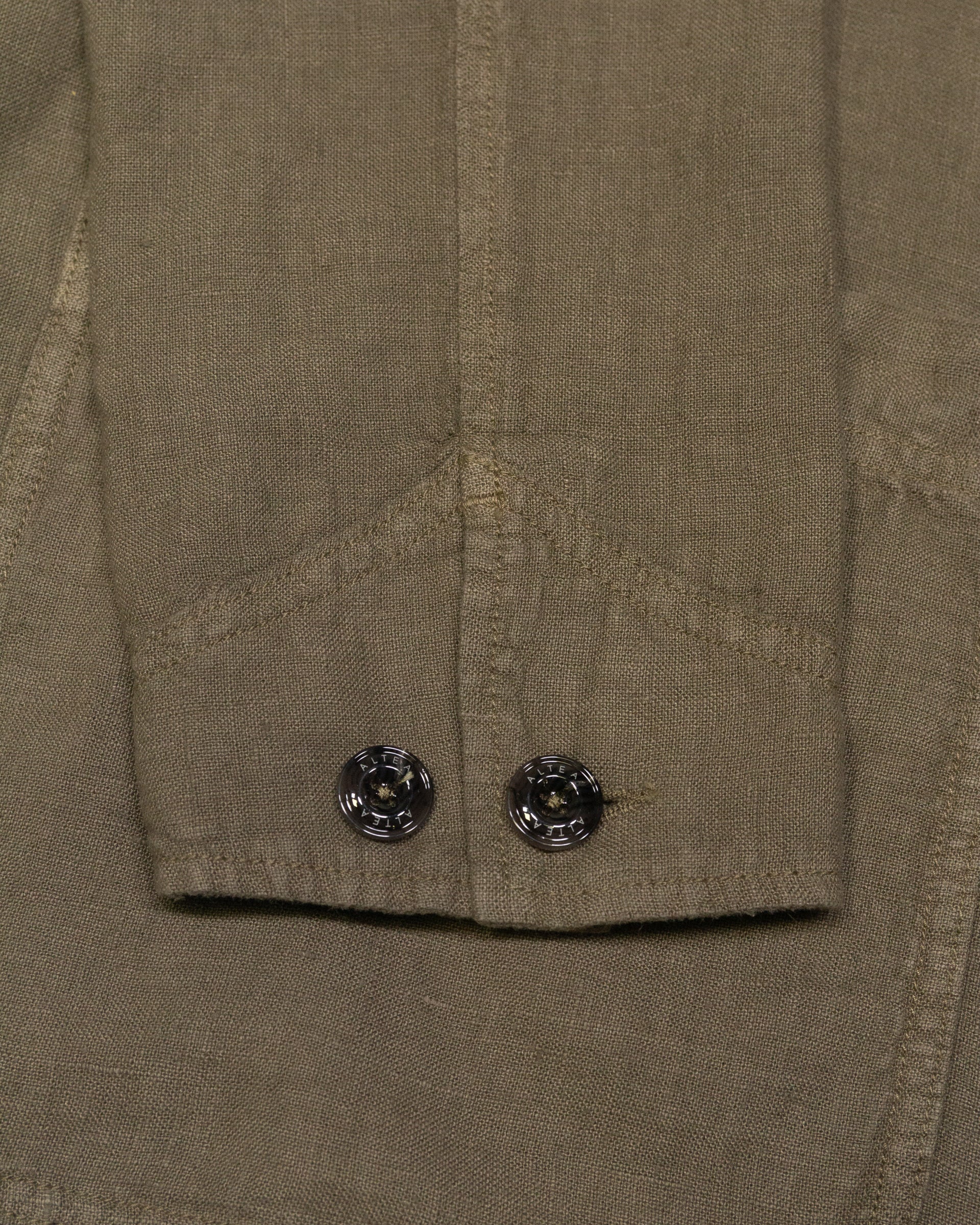 Constantin linen chore jacket, unlined, green - Army