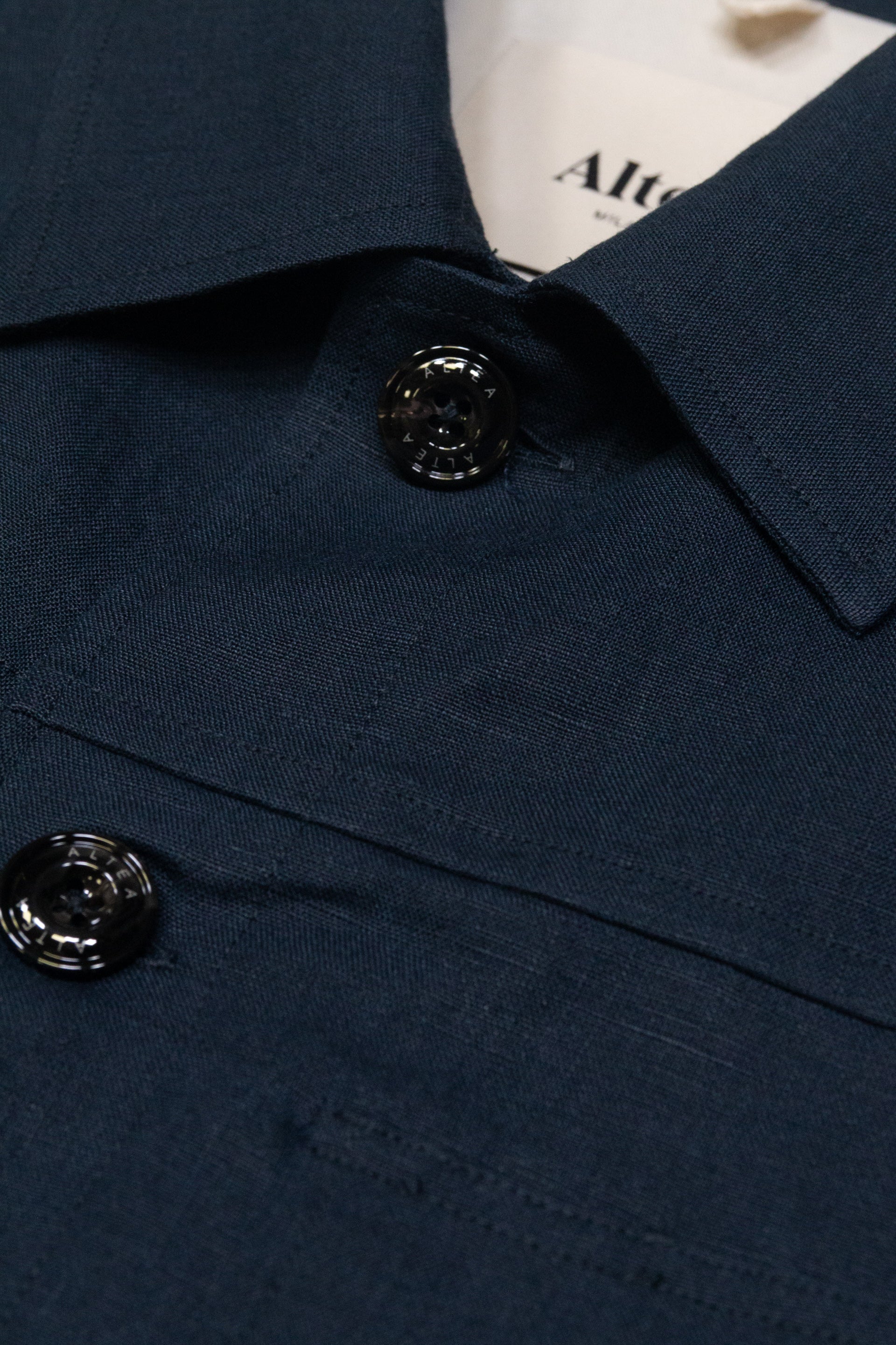 Overshirt Mitchell Lino Tinto Pezza - Navy