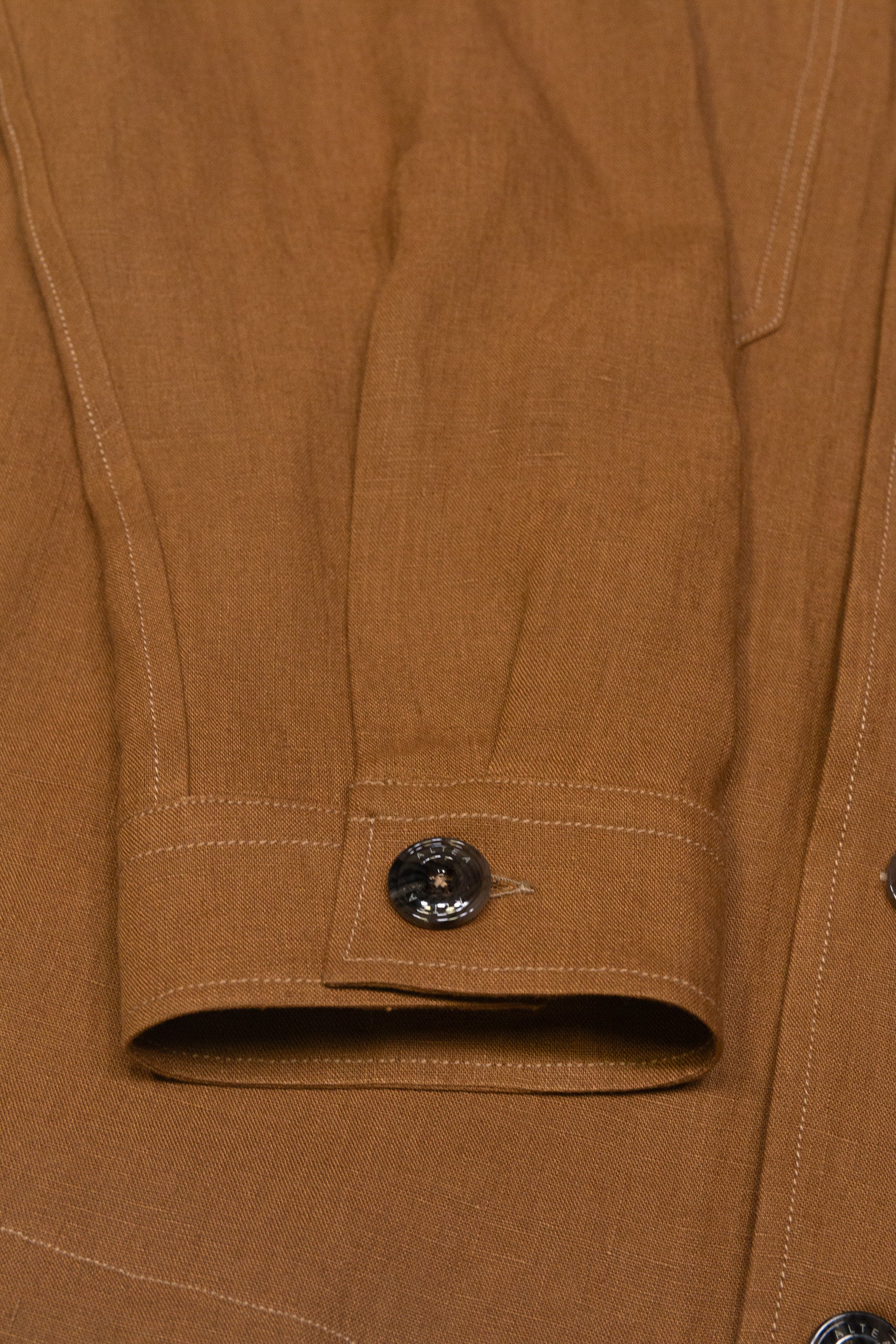 Overshirt Mitchell Lino Tinto Pezza - Cuoio