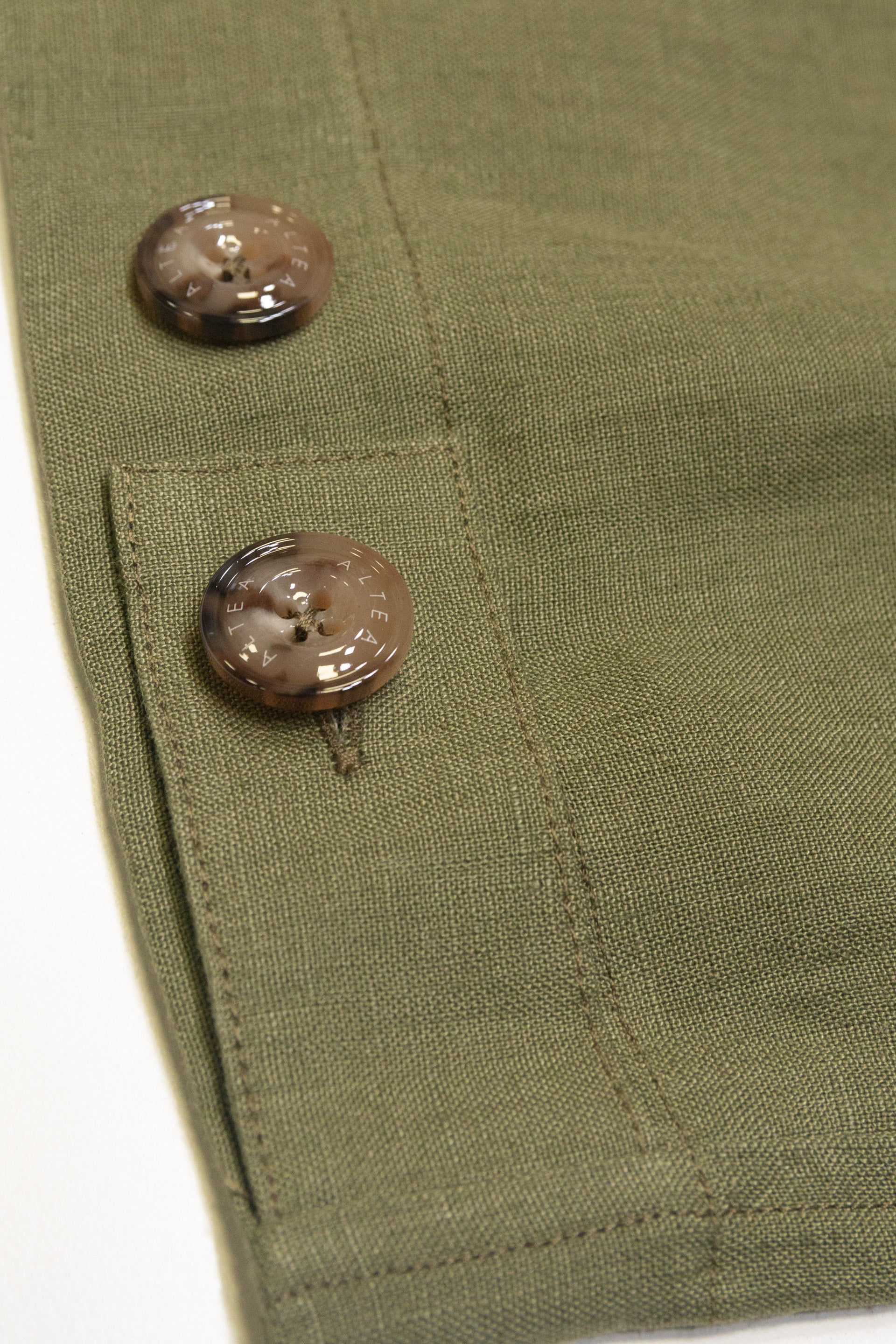 Overshirt Mitchell Lino Tinto Pezza - Salvia