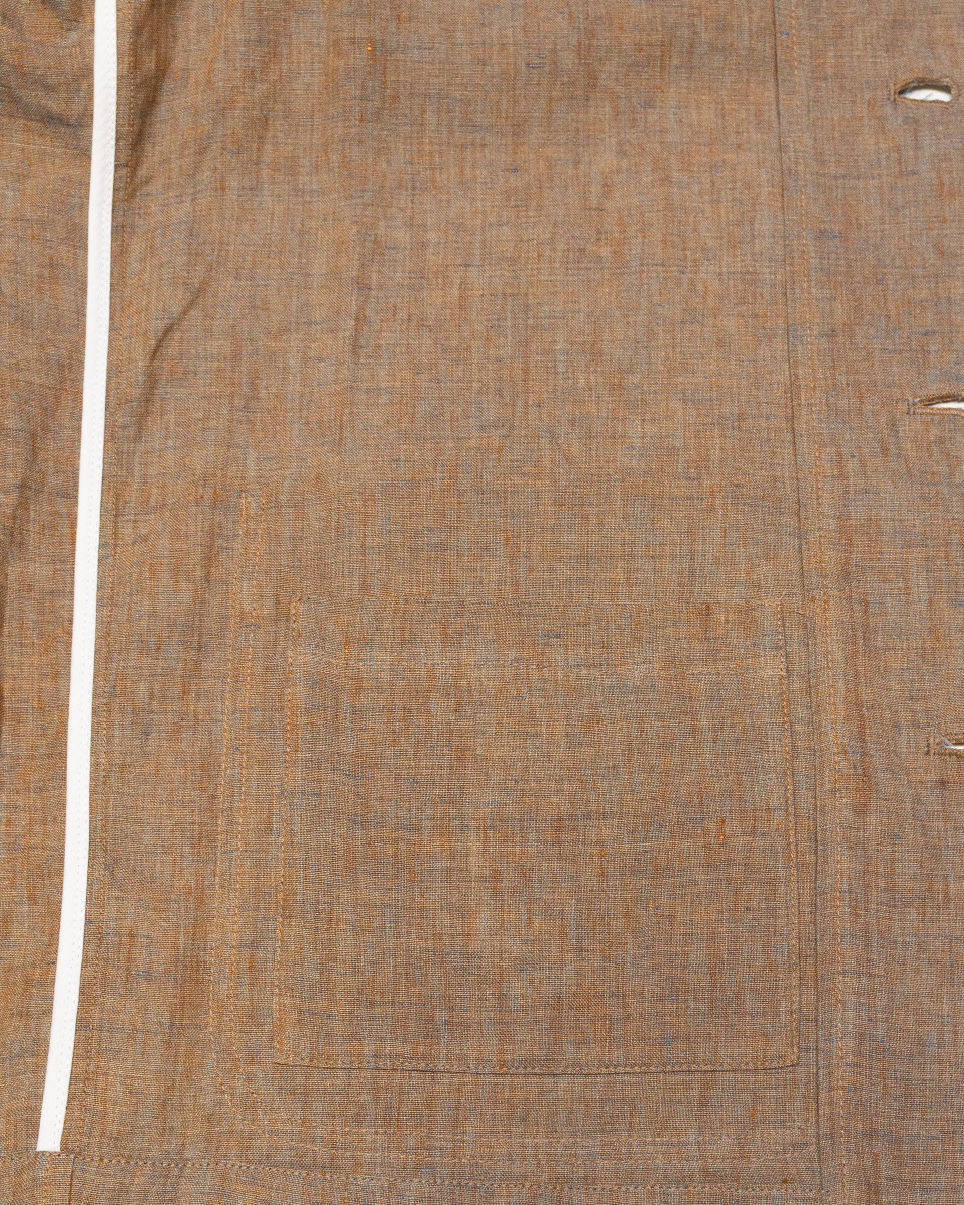 Work jacket Cameron in lino delavè, sfoderata, marrone - Mostarda