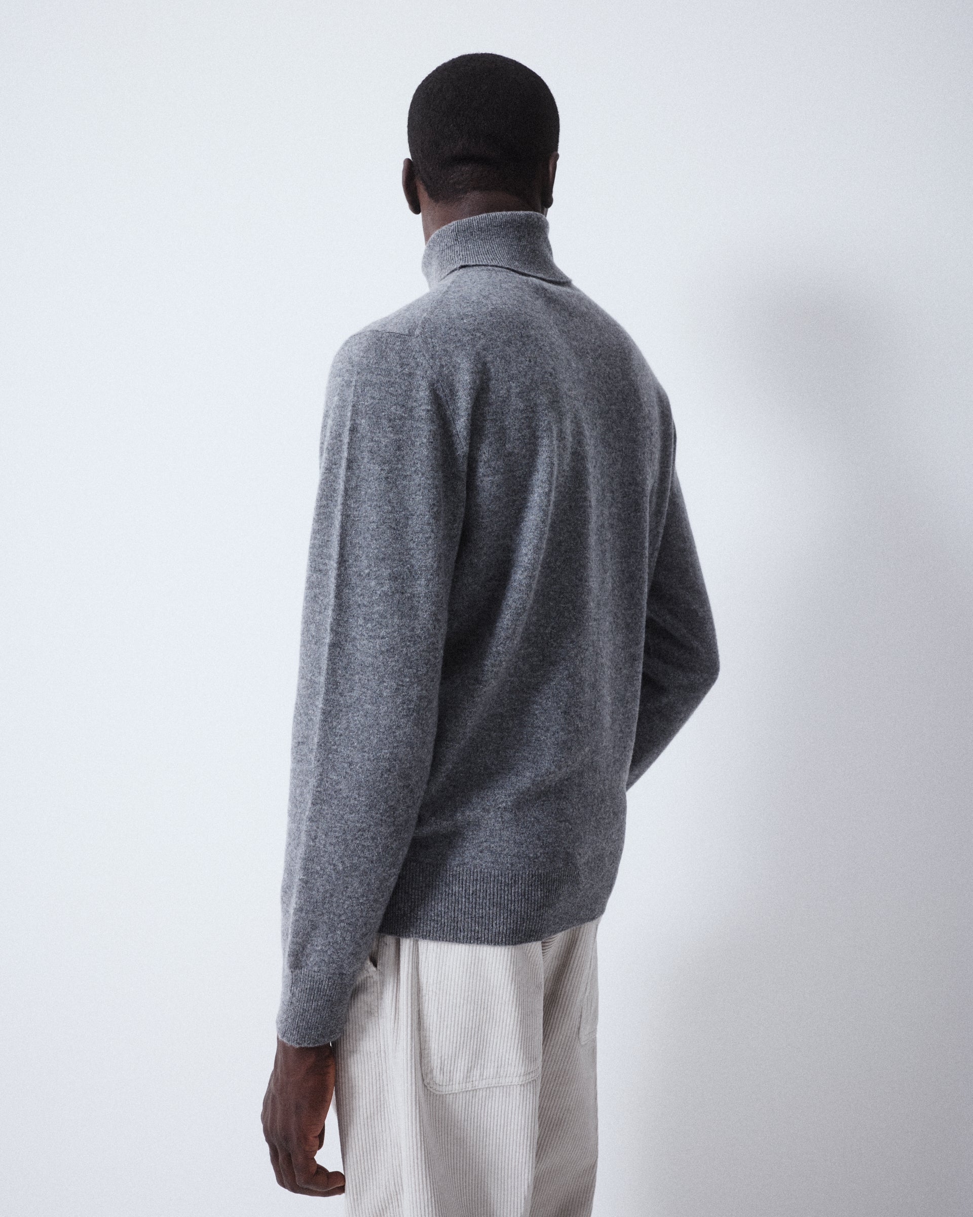 Maglia Dolcevita Rasata Cashmere M/ L - GRIGIO MEDIO