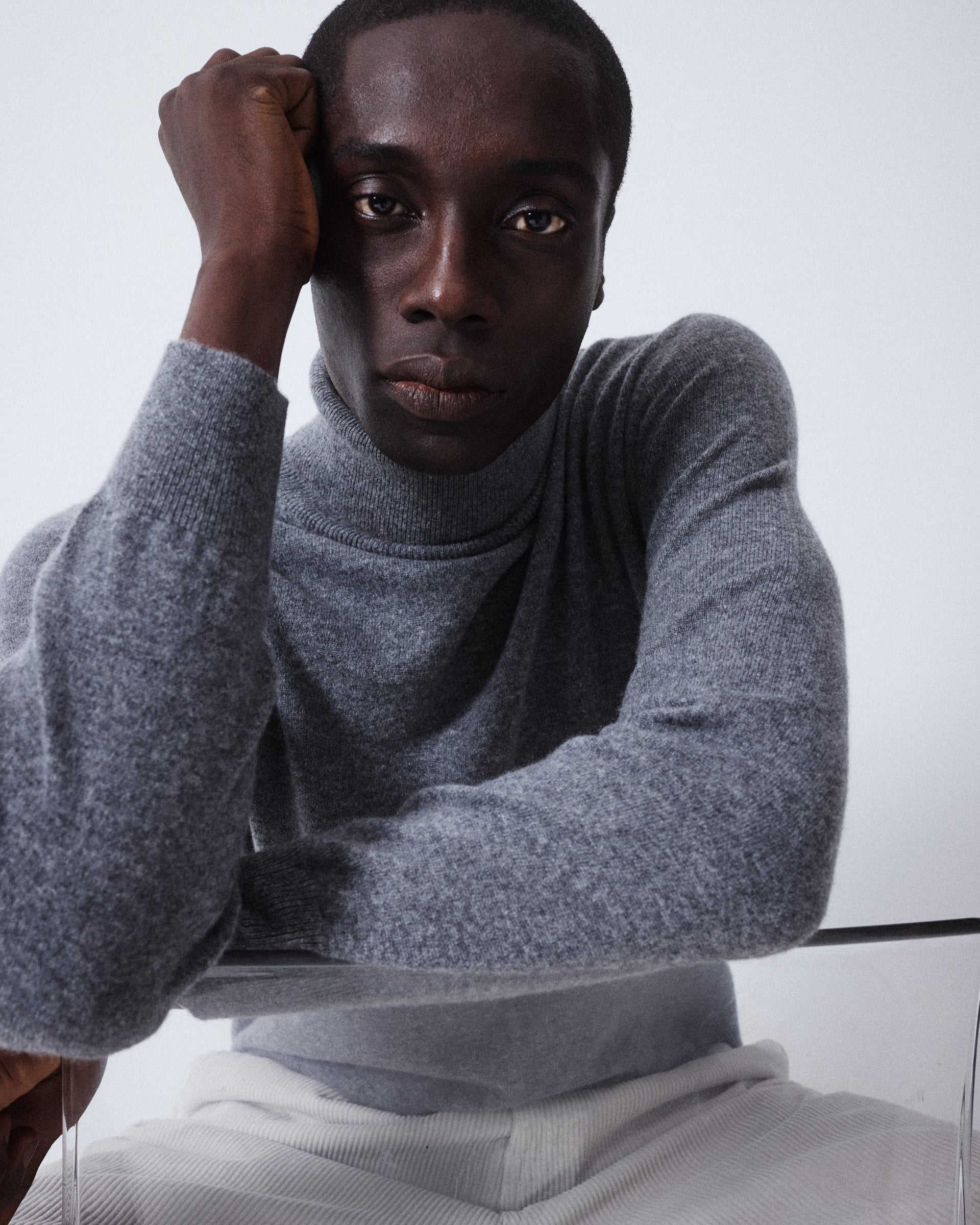 Maglia Dolcevita Rasata Cashmere M/ L - GRIGIO MEDIO