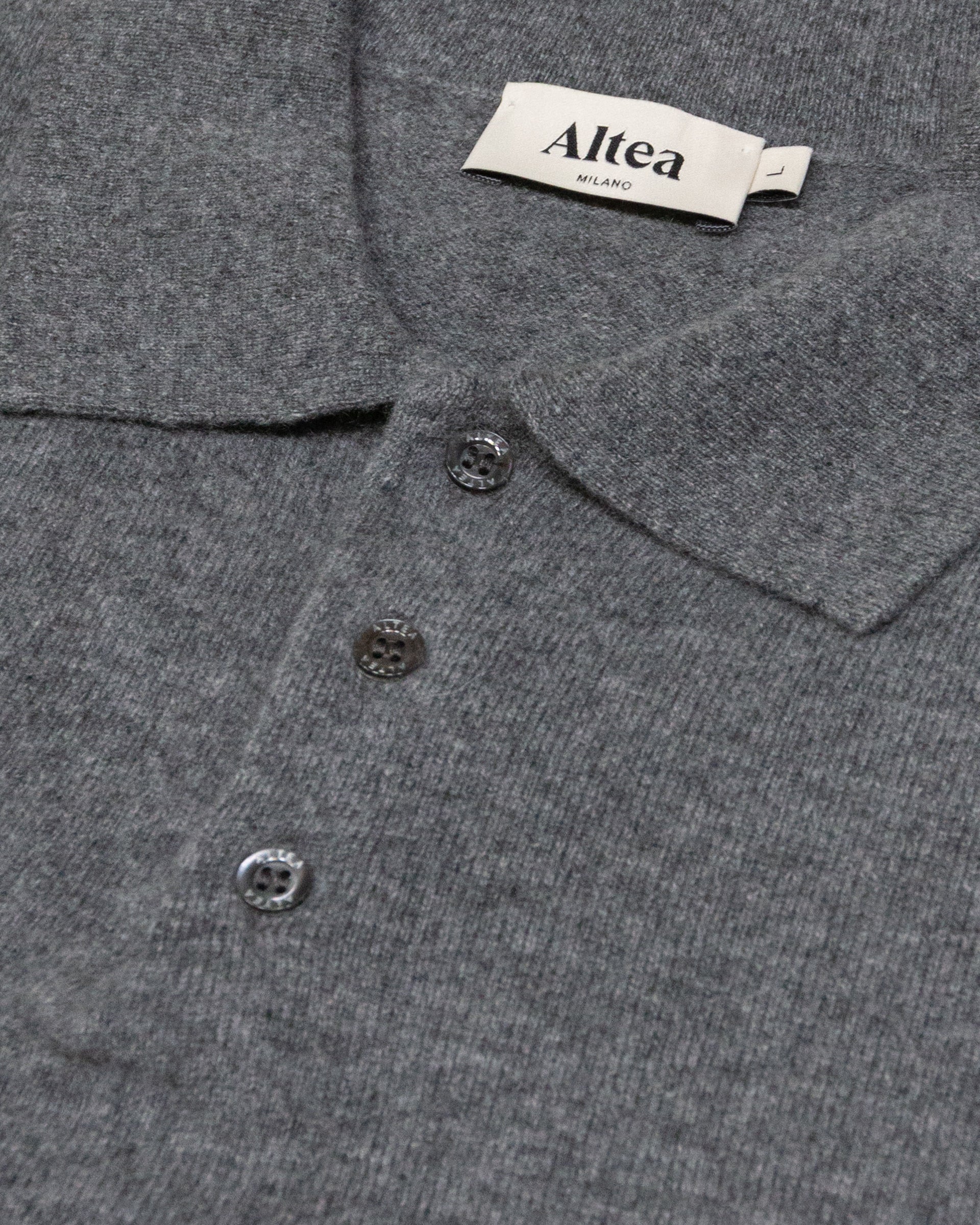 Maglia Polo Rasata Cashmere M/ L - GRIGIO MEDIO