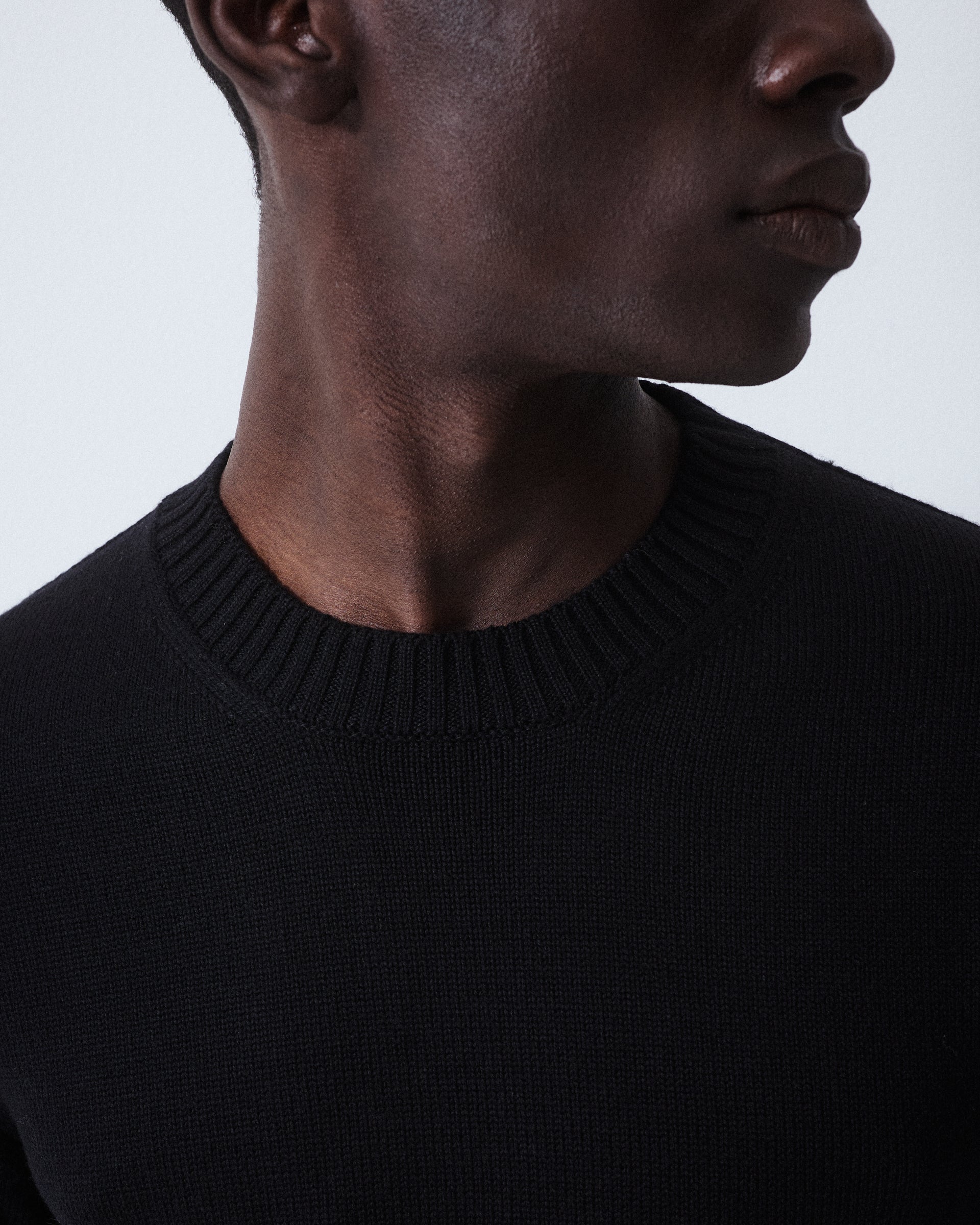 Maglia Girocollo Merino Rasata M/ L - NERO