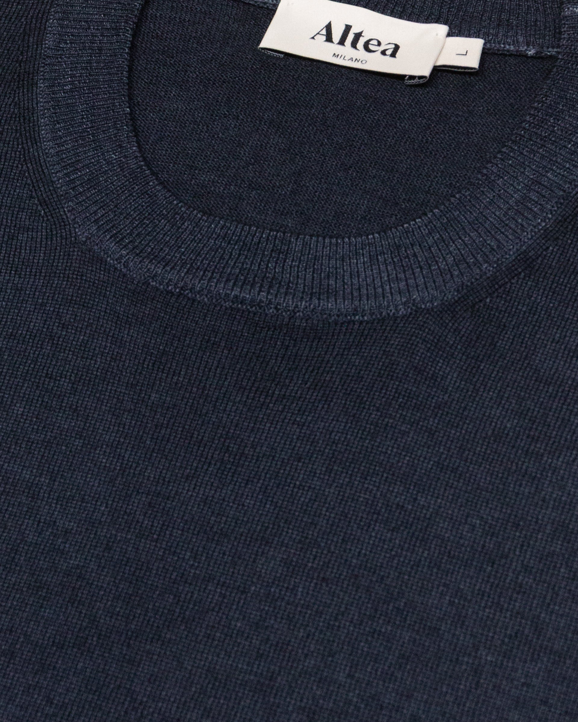Magl. Girocollo Merino Rasata M/l T. Ca. - NAVY